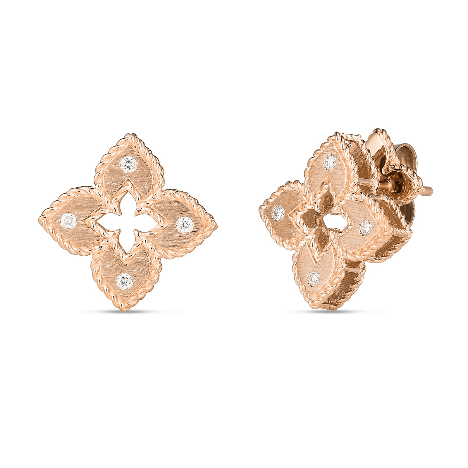 Venetian Princess 18ct Rose Gold Diamond Stud Earrings