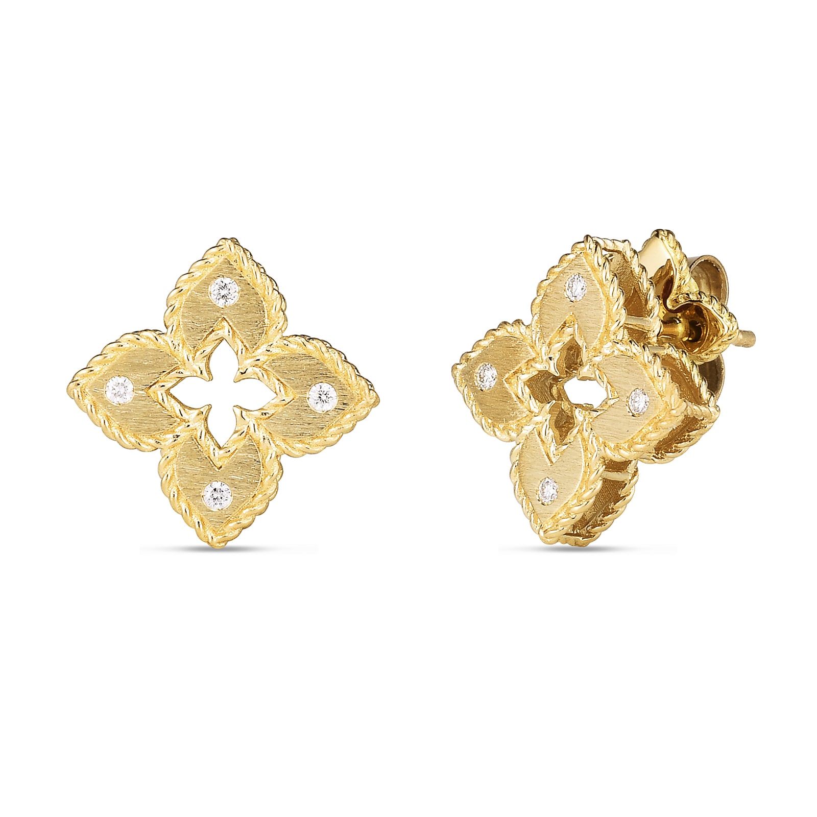 Venetian Princess 18ct Yellow Gold Diamond Stud Earrings