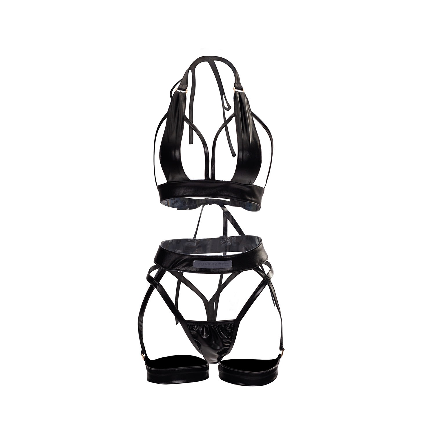 Women - Metallic Swimsuit/Bikini - Pearl Black - Laurent Small Yvette LIBBY N'guyen Paris