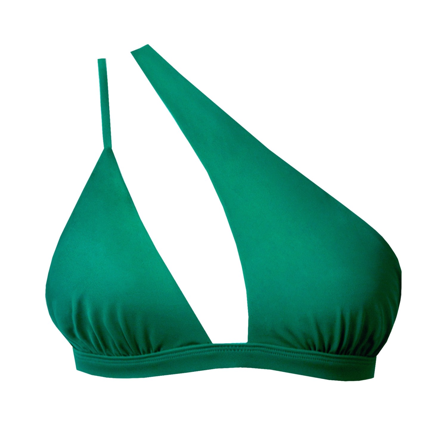 Women's Alicante Asymmetric Bikini Top - Green Small LEONESSA Lingerie