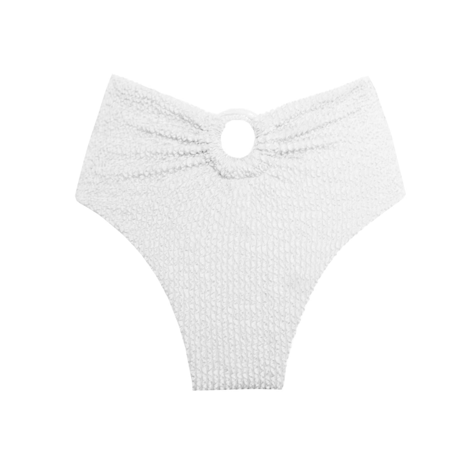 Women's Amalfi High-Rise Bikini Bottom - White Small LEONESSA Lingerie