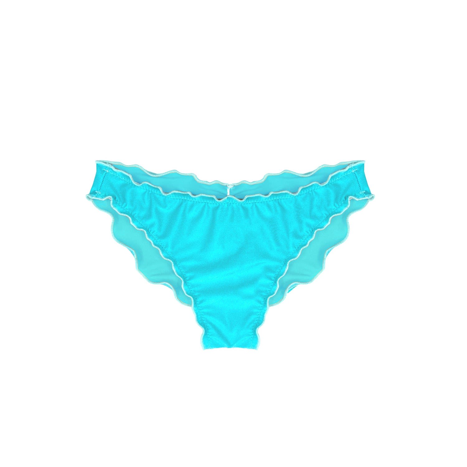 Women's Aqua Blue Ruched Bikini Bottom Vero Small ELIN RITTER IBIZA
