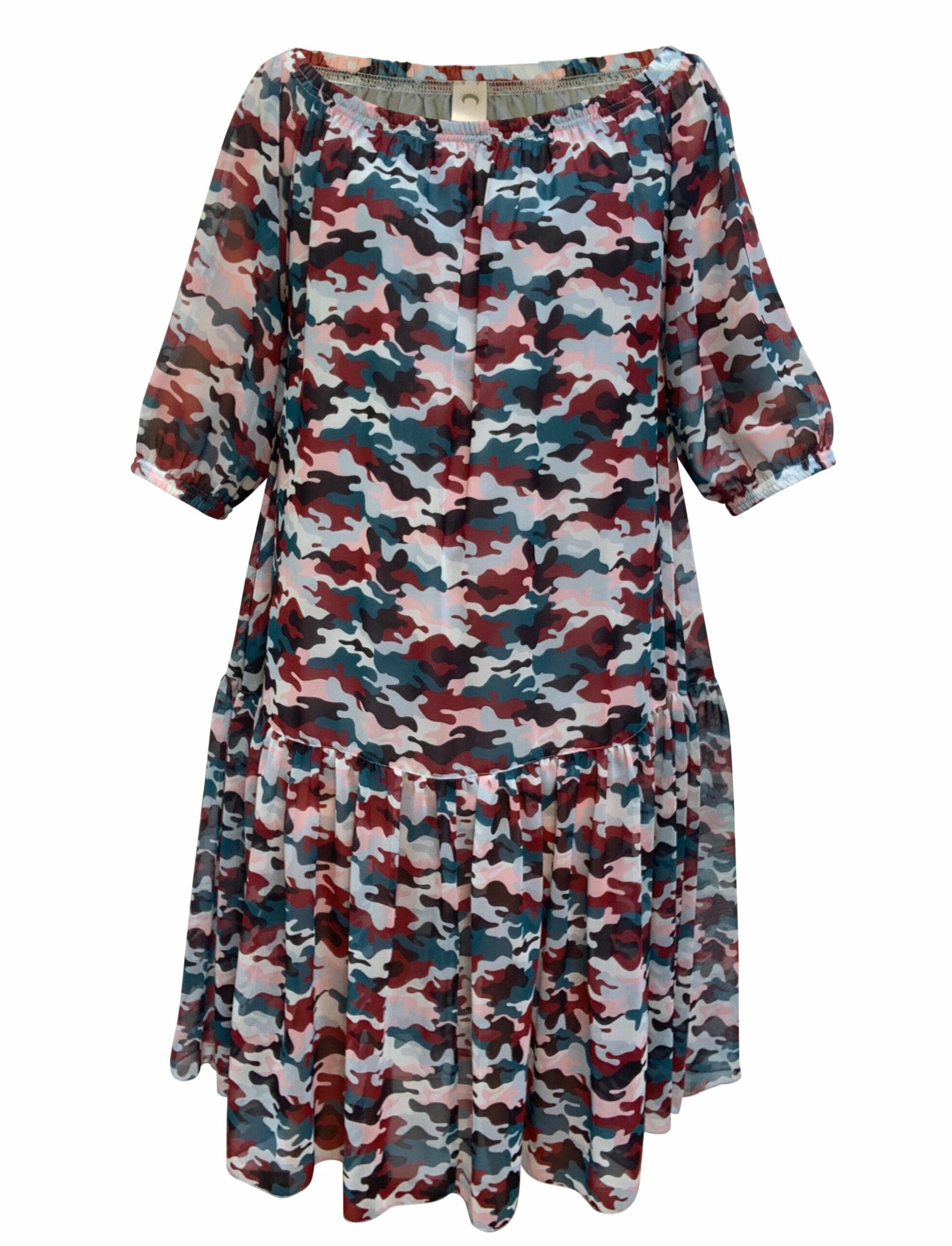 Women's Ausus - Sunset Camo Print Maxi Dress Extra Small Eluroom
