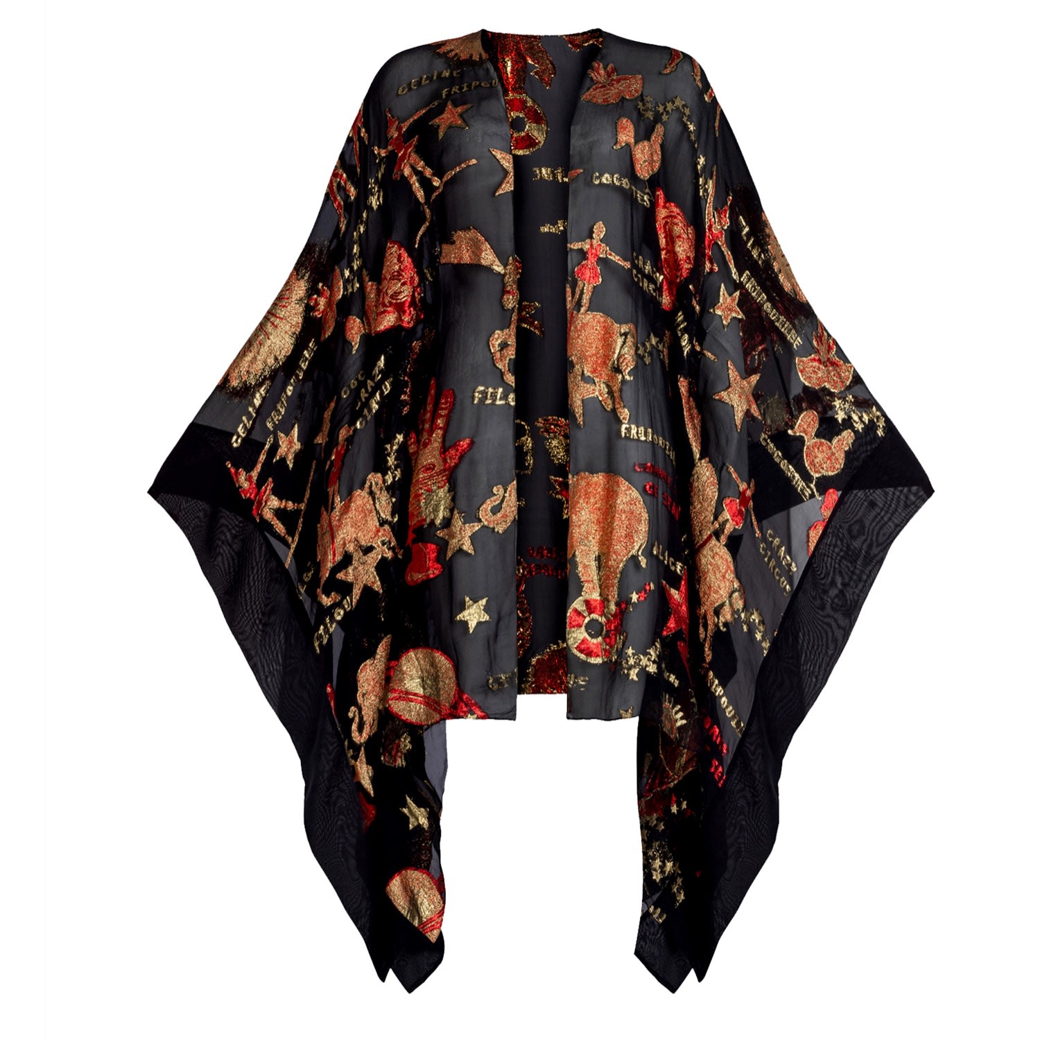 Women's Black Circus Cape One Size GeeGee Collection