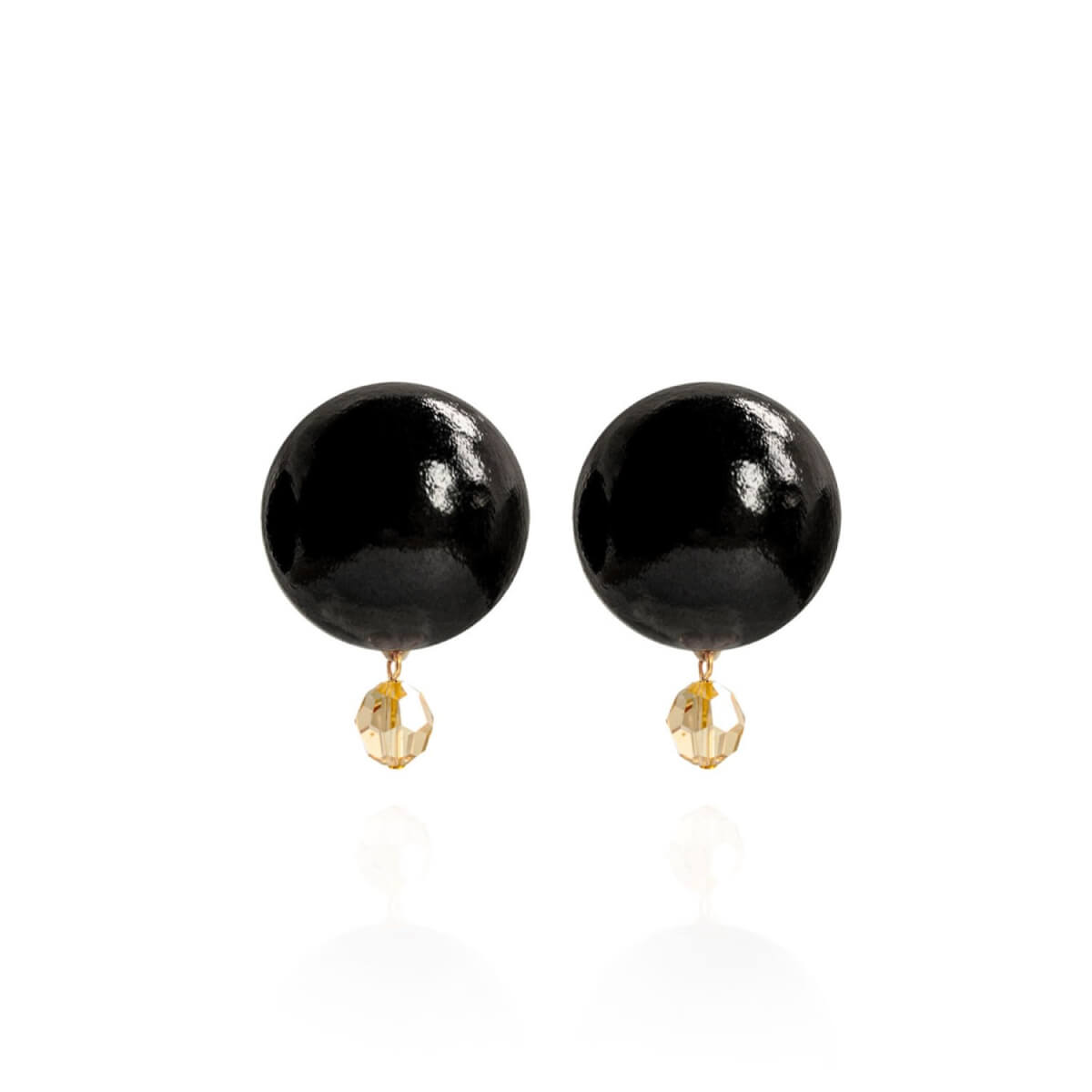 Women's Black Luna Petite Earrings In Crystal Eclipse Saule Label