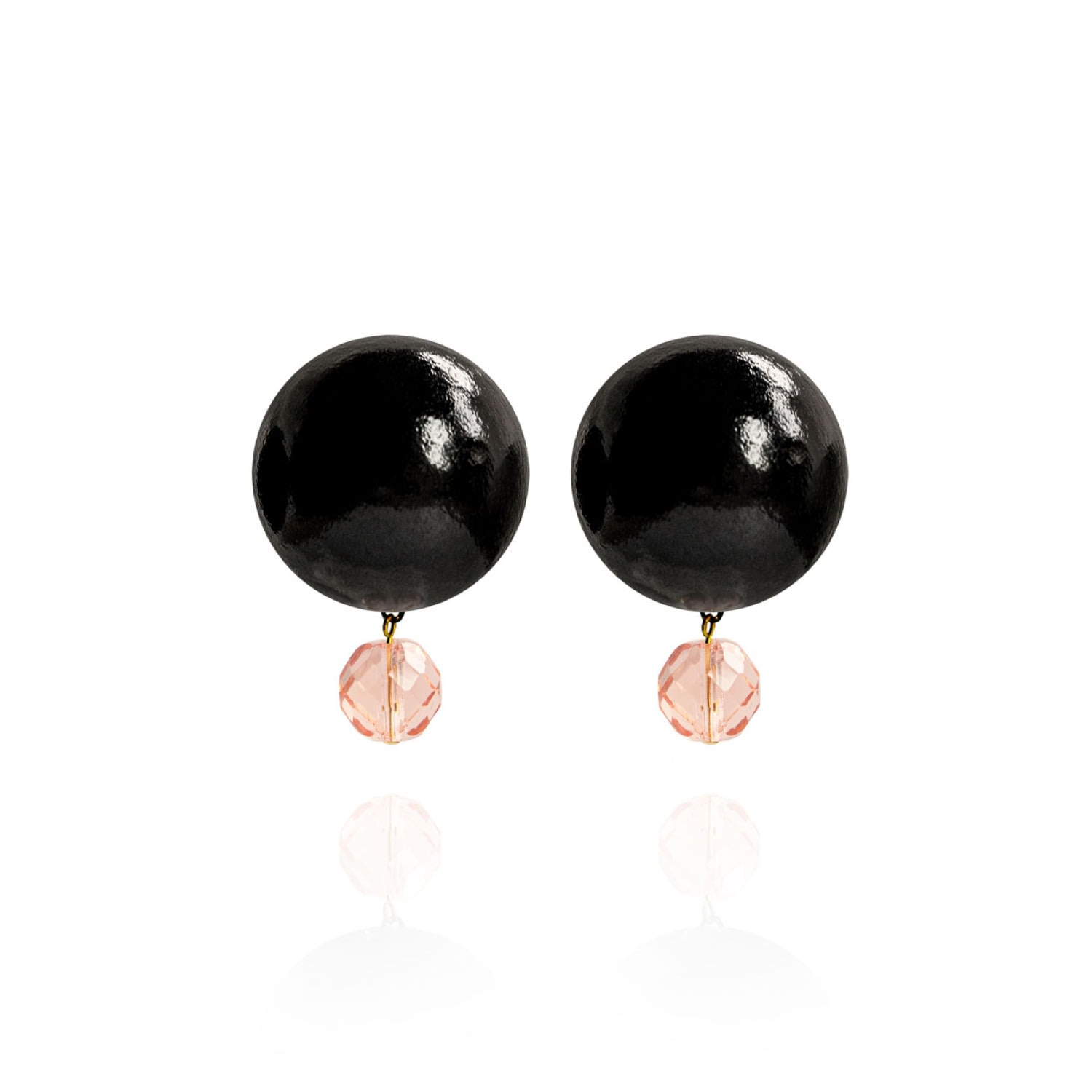 Women's Black / Rose Gold Luna Earrings In Cranberry Eclipse Saule Label