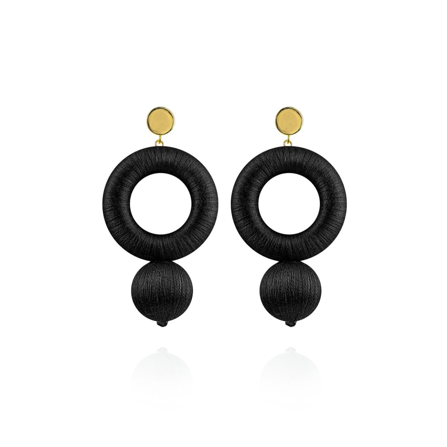 Women's Black Saskia Earrings In Endless Onyx Saule Label