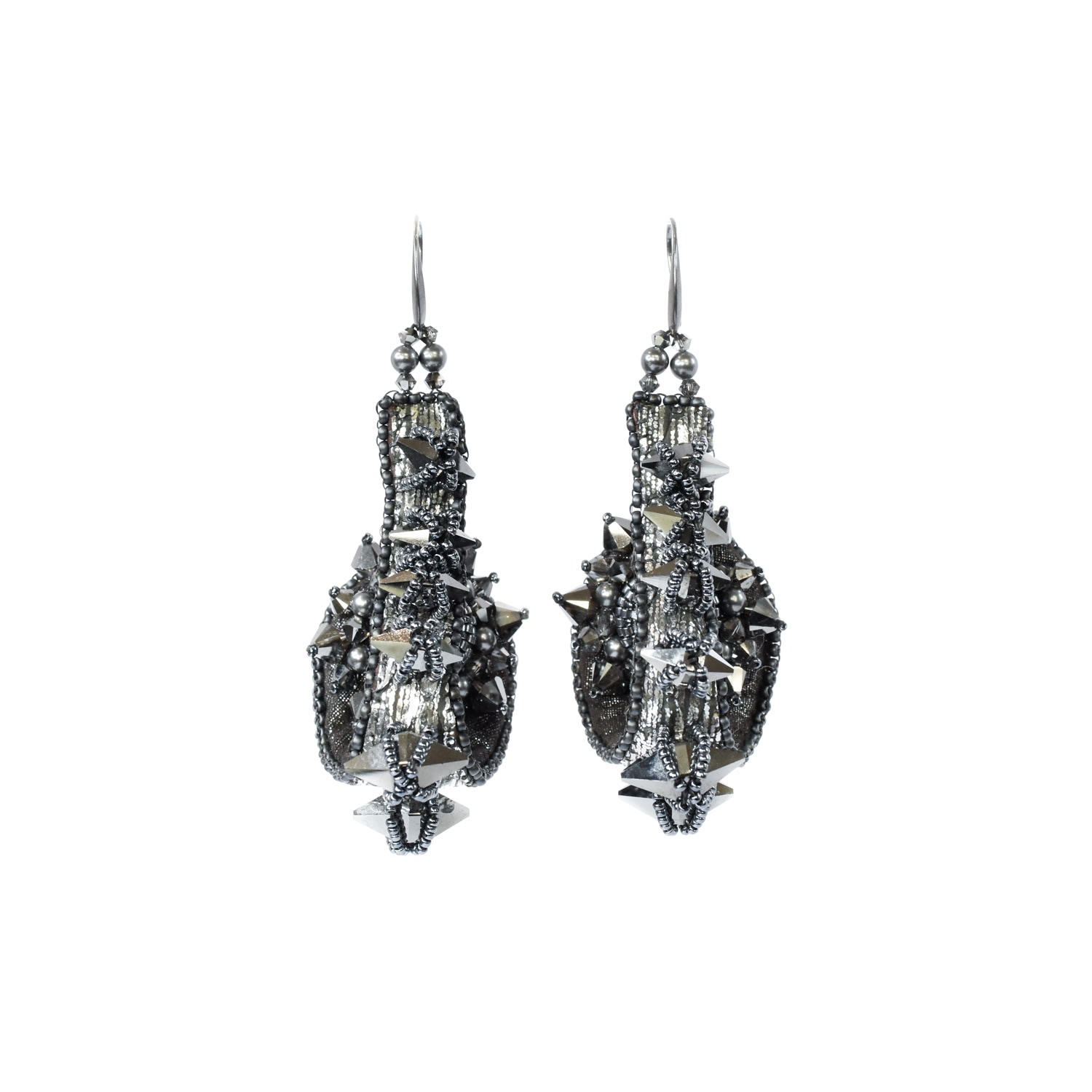Women's Black Svana Earrings Dark Silver Elevée Jewels