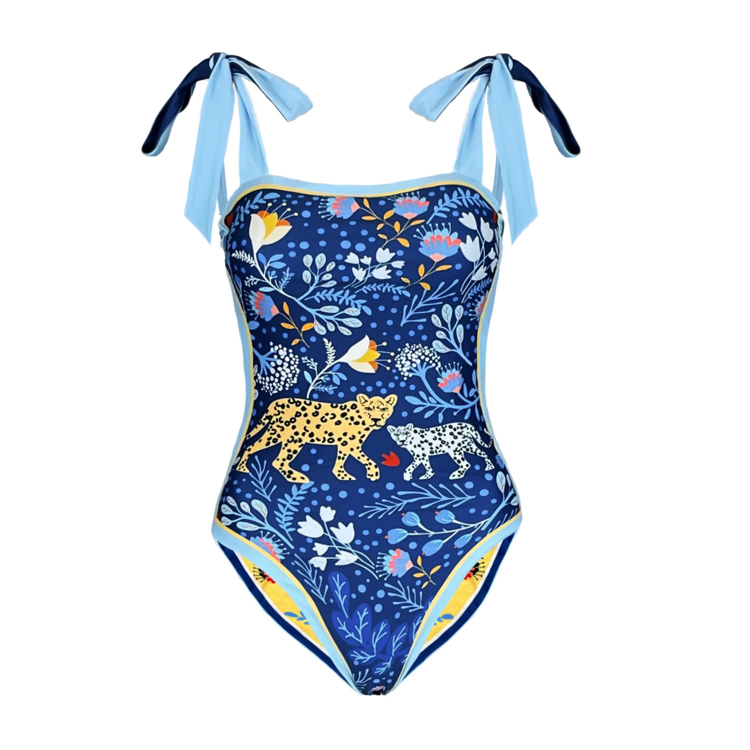 Women's Blue Amazon Rainforest Reversible One Piece Swimsuit Extra Small Jessie Zhao New York