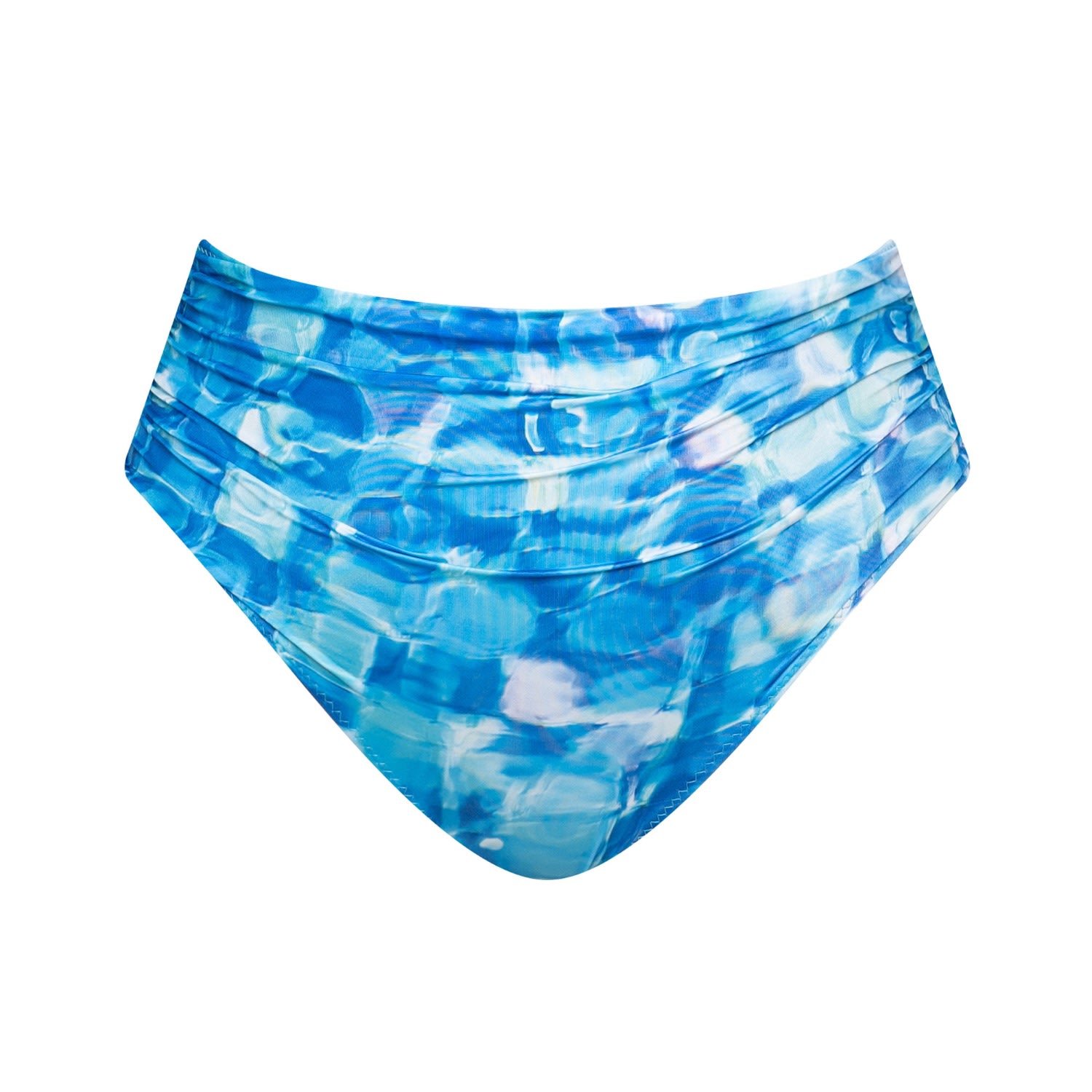 Women's Blue Antibes Sirène Pool Tile Ruched Bikini Bottoms - Econyl XXL Bukawaswim