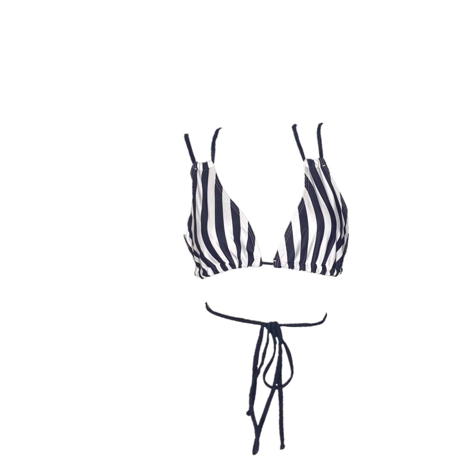 Women's Blue Bruna Convertible Bikini Top - Navy & White Stripes Large Brasini Swimwear