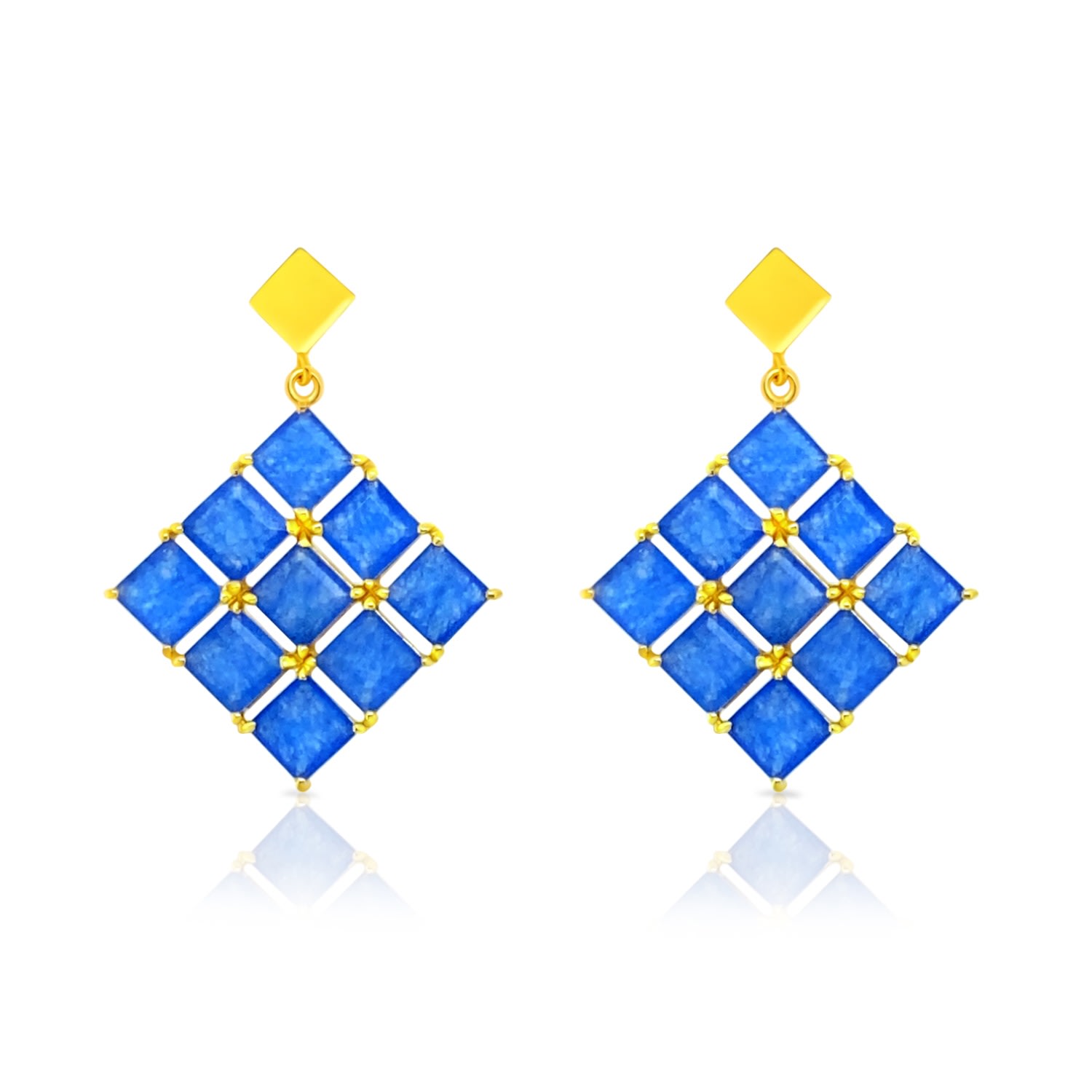 Women's Blue Diamond Earrings Gem Bazaar Jewellery
