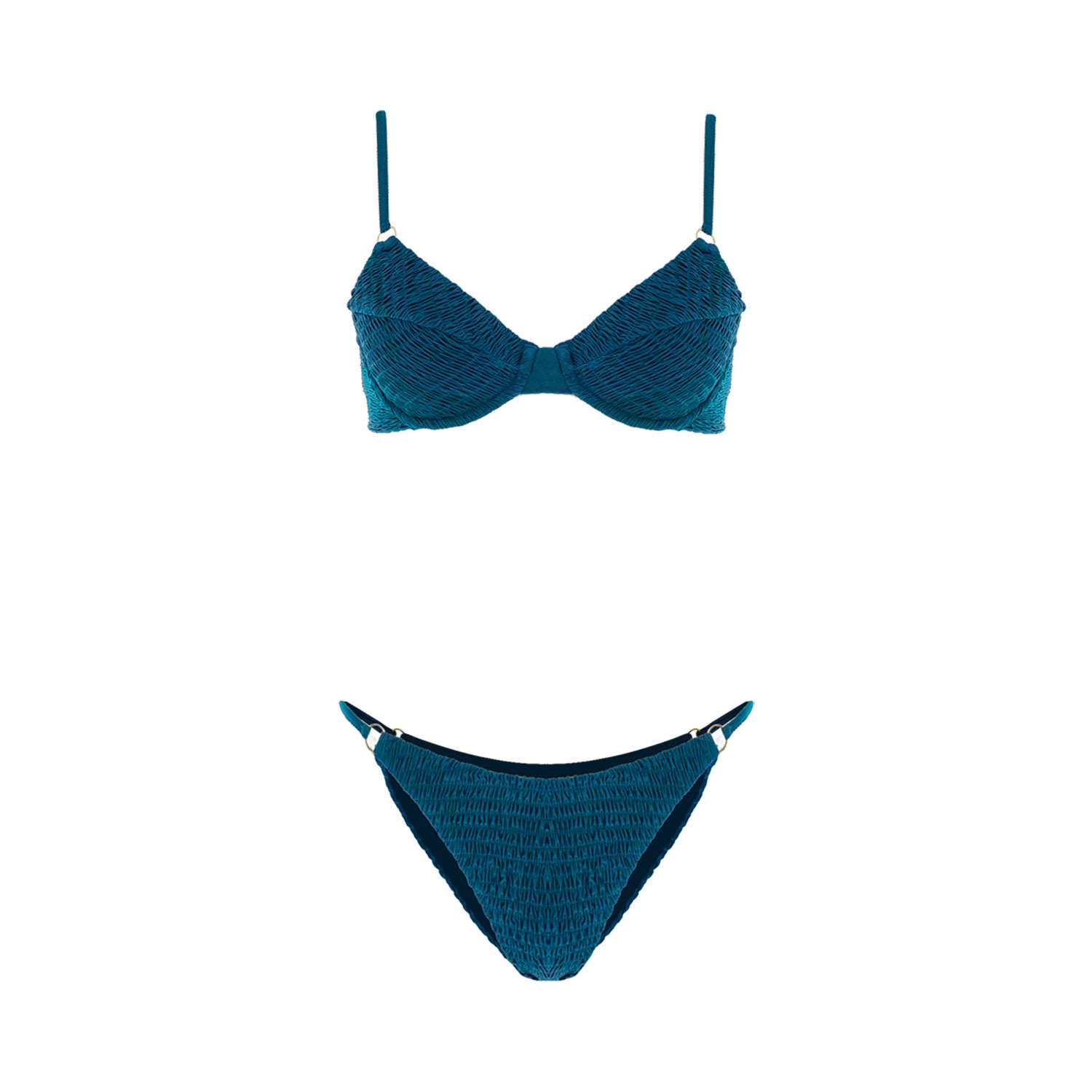Women's Blue Fauna Underwire String Bikini Extra Small Movom