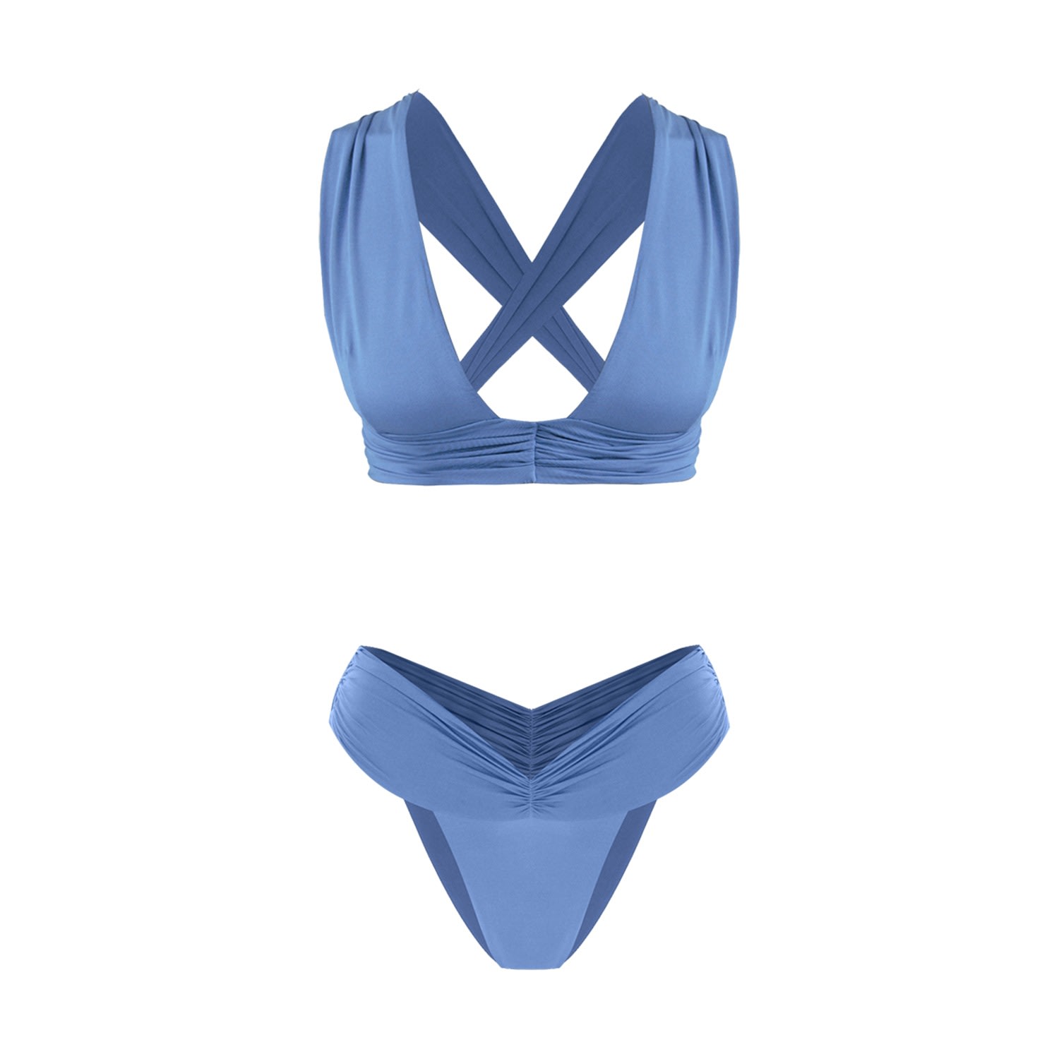 Women's Blue Jam Wide Banded Bikini Extra Small Movom
