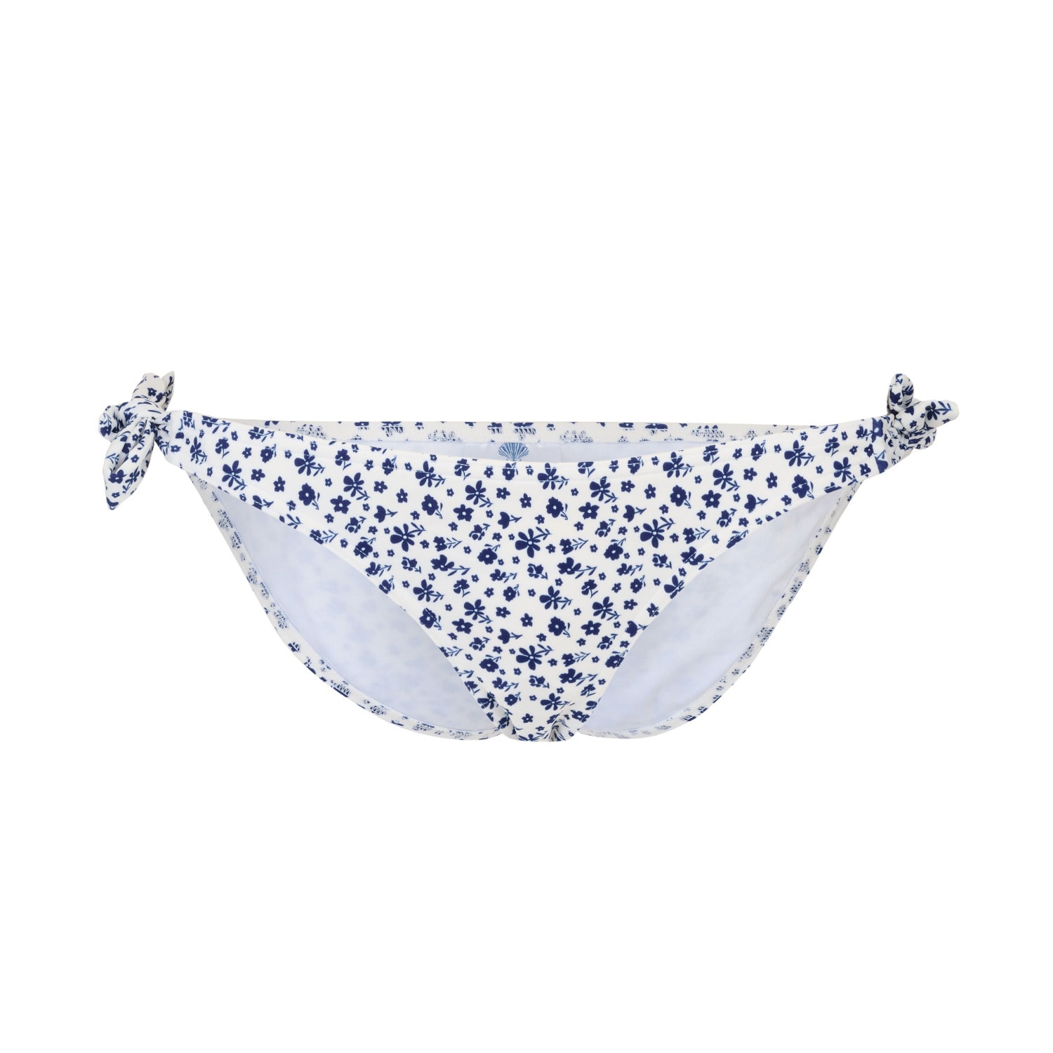 Women's Blue Mary Floral Tie Side Bikini Bottoms Navy/White Small Bridie & Bert Ltd
