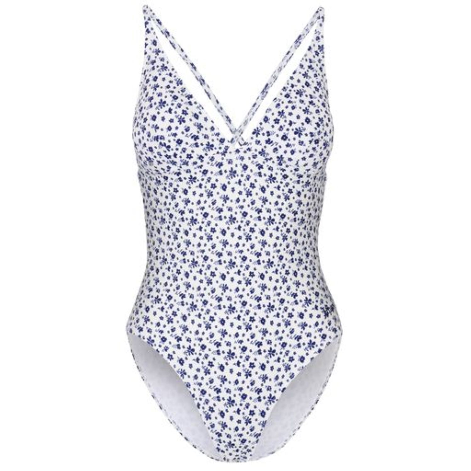 Women's Blue Melissa Floral Swimsuit Navy/White Small Bridie & Bert Ltd