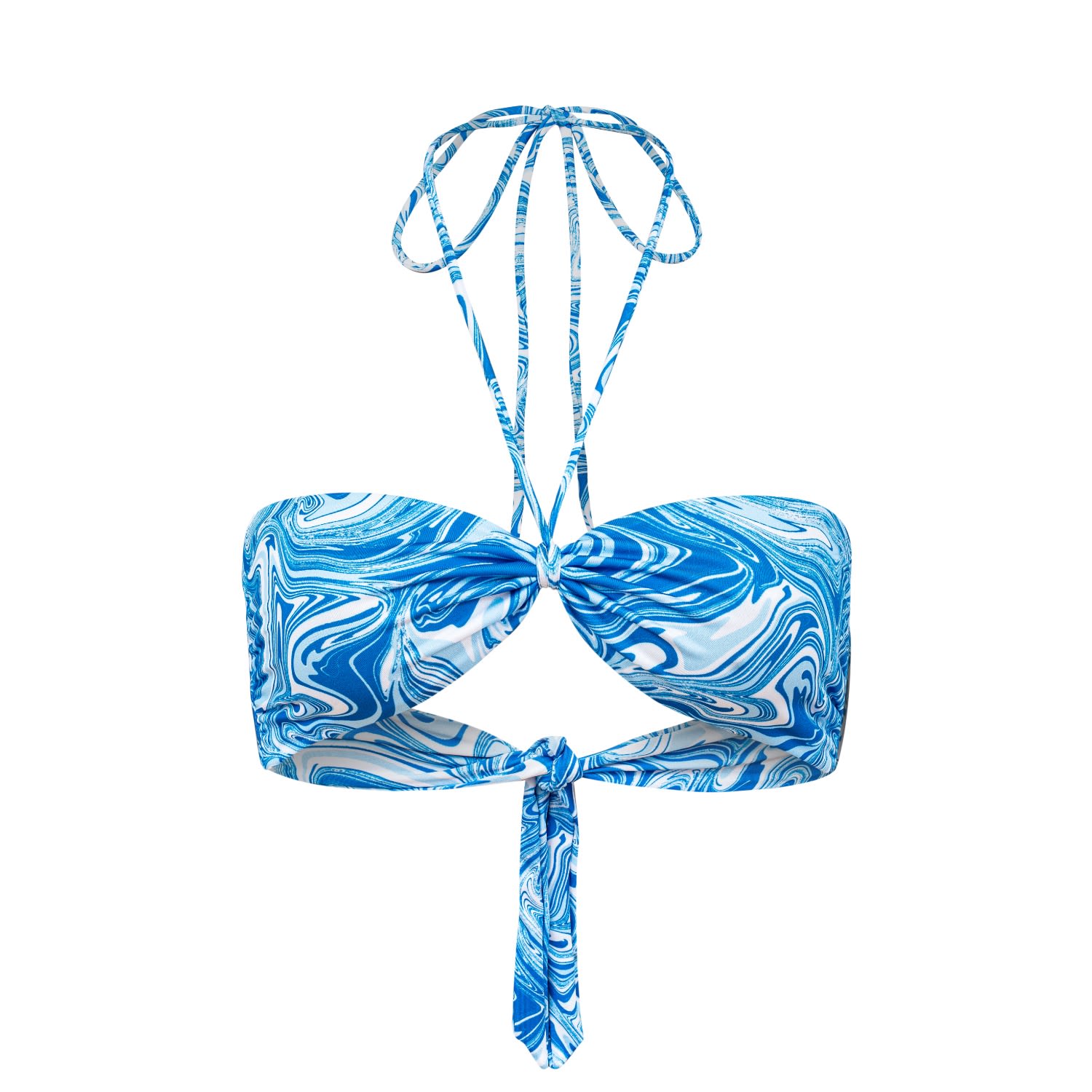 Women's Blue / White Aquadelic Bikini Top Small Ekcentrik