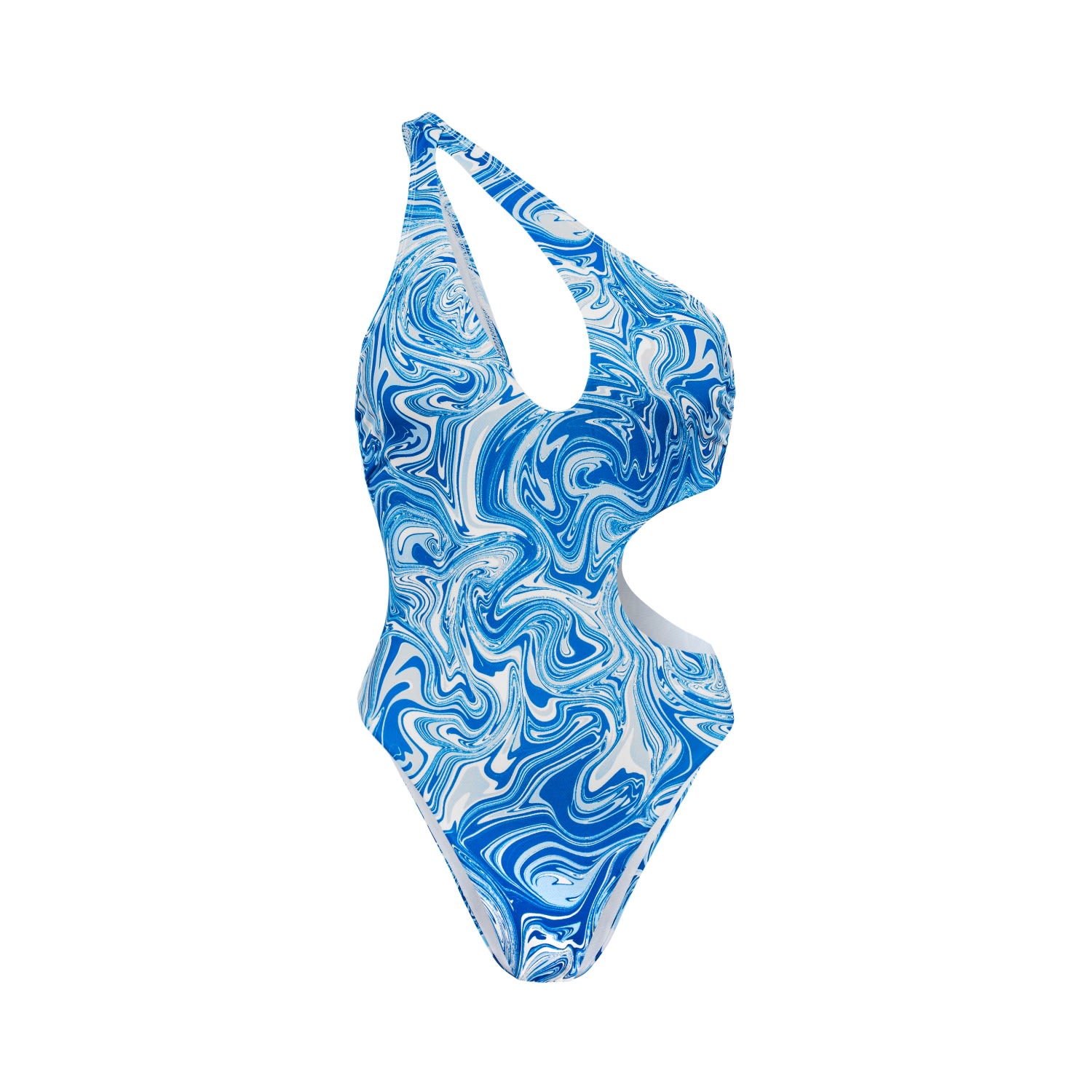 Women's Blue / White Aquadelic Swimsuit Small Ekcentrik