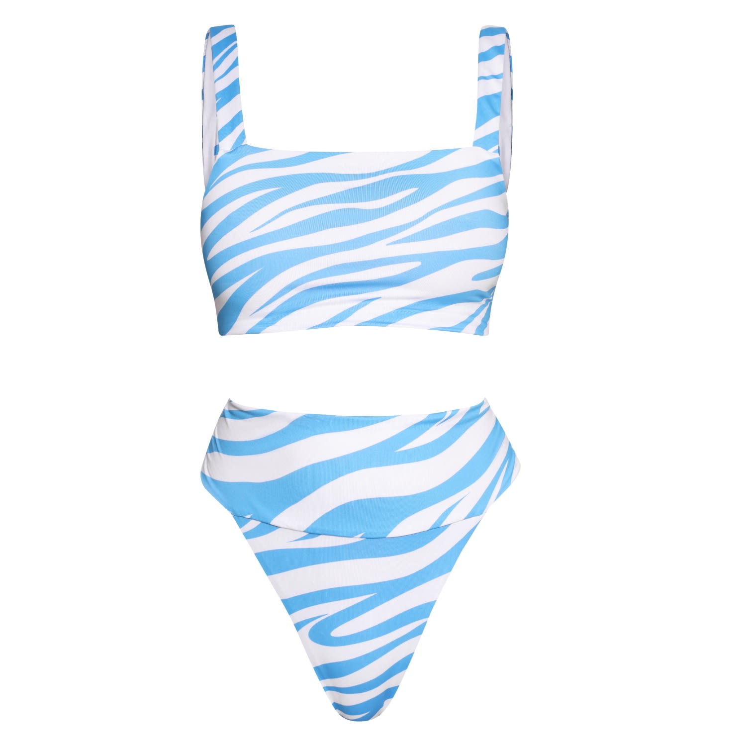 Women's Blue Zebra Print Bikini Set Extra Small Always On Holiday