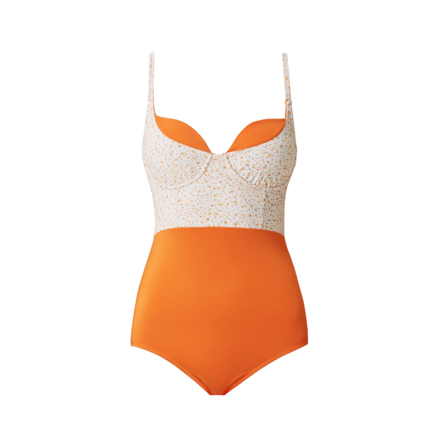 Women's Bustier Style Wired One Piece Swimwear - Orangeade Recipe Extra Small QUA VINO