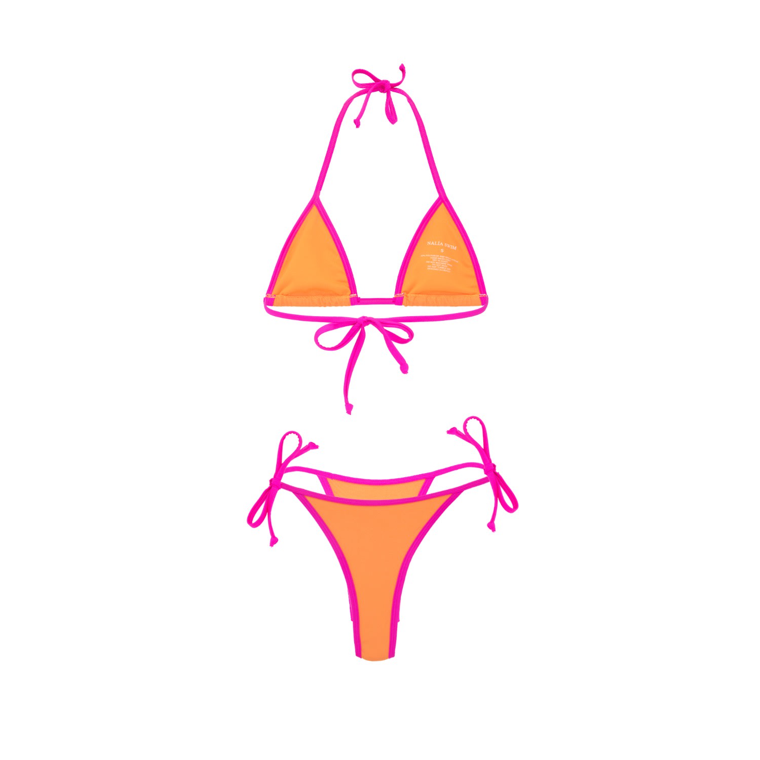 Women's Cabana Bikini - Orange & Pink - Multicolour Extra Small Nalia Swim