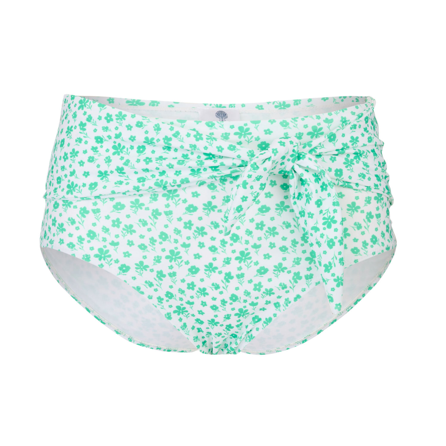 Women's Camilla Floral High Wasited Bikini Bottoms Apple Green/White Small Bridie & Bert Ltd
