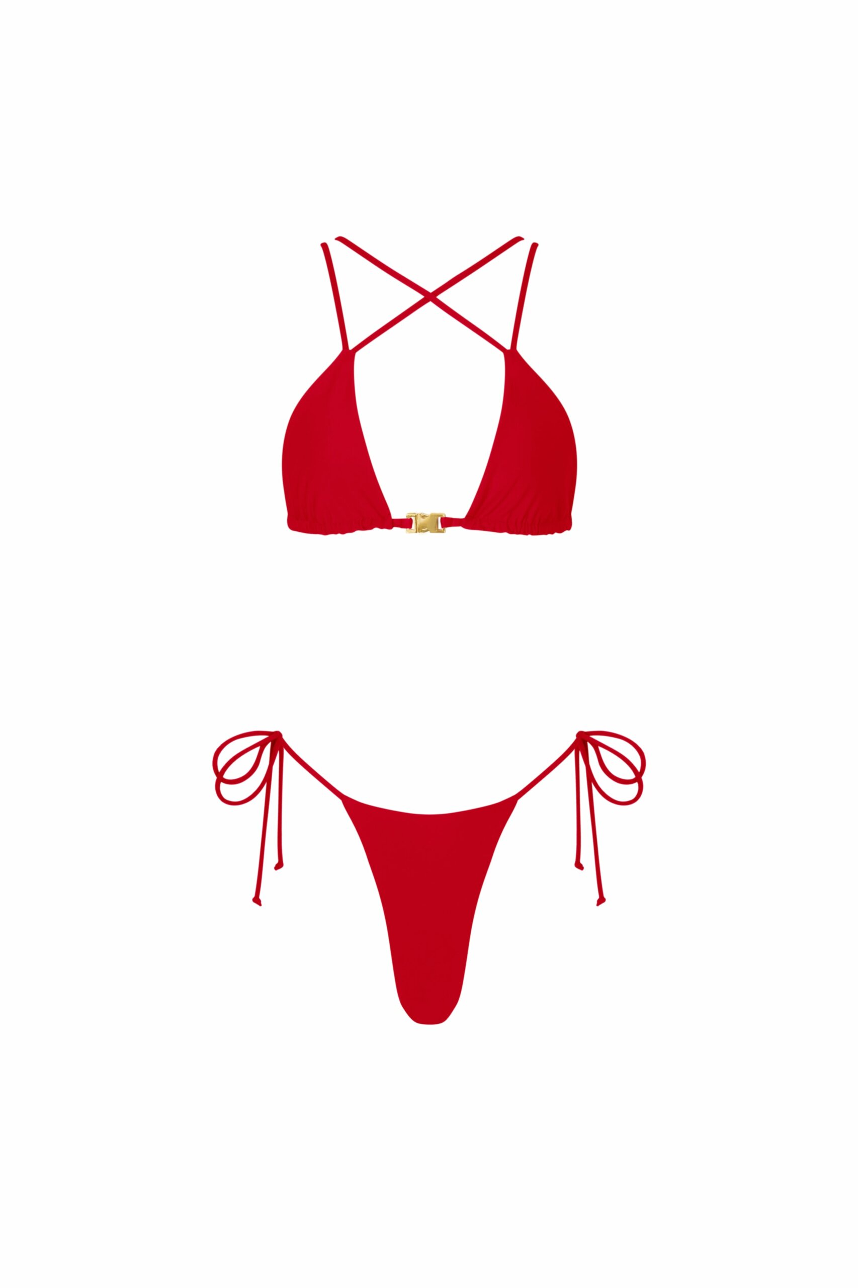 Women's Cara Red Buckle Bikini Small SAGESWM