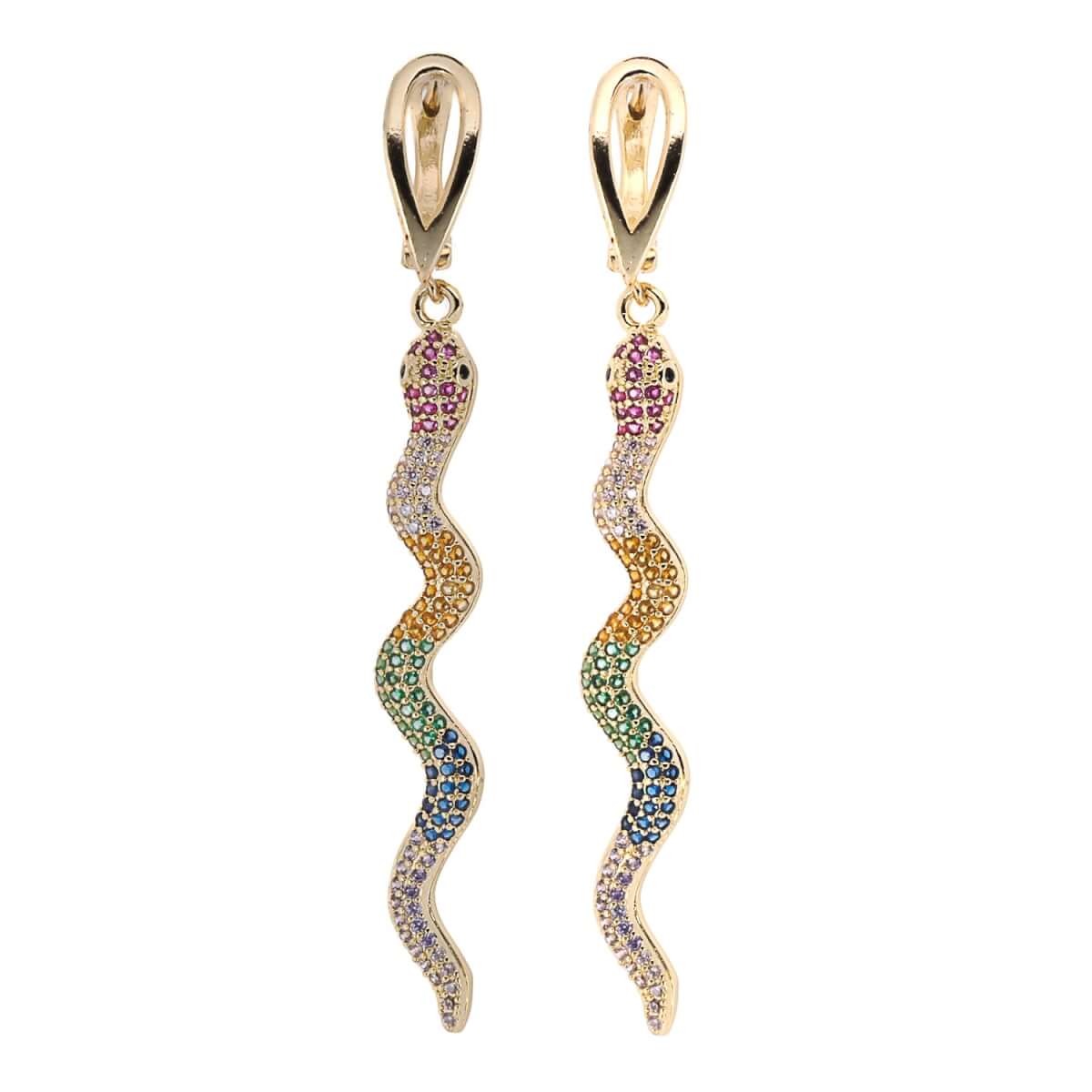 Women's Cheerful Snake Earrings Ebru Jewelry