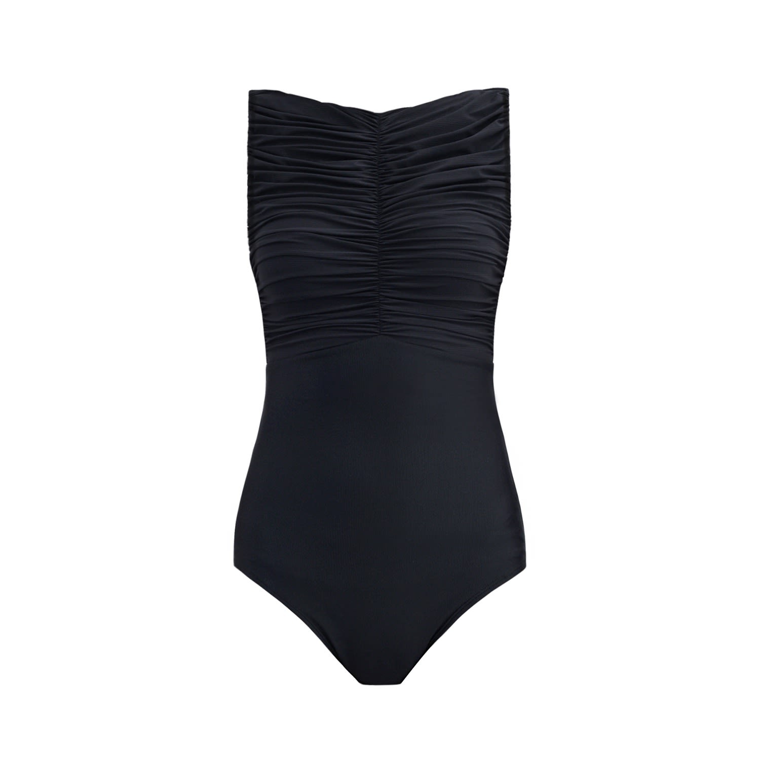 Women's Cold Espresso Black Shirring Swimwear Extra Small QUA VINO