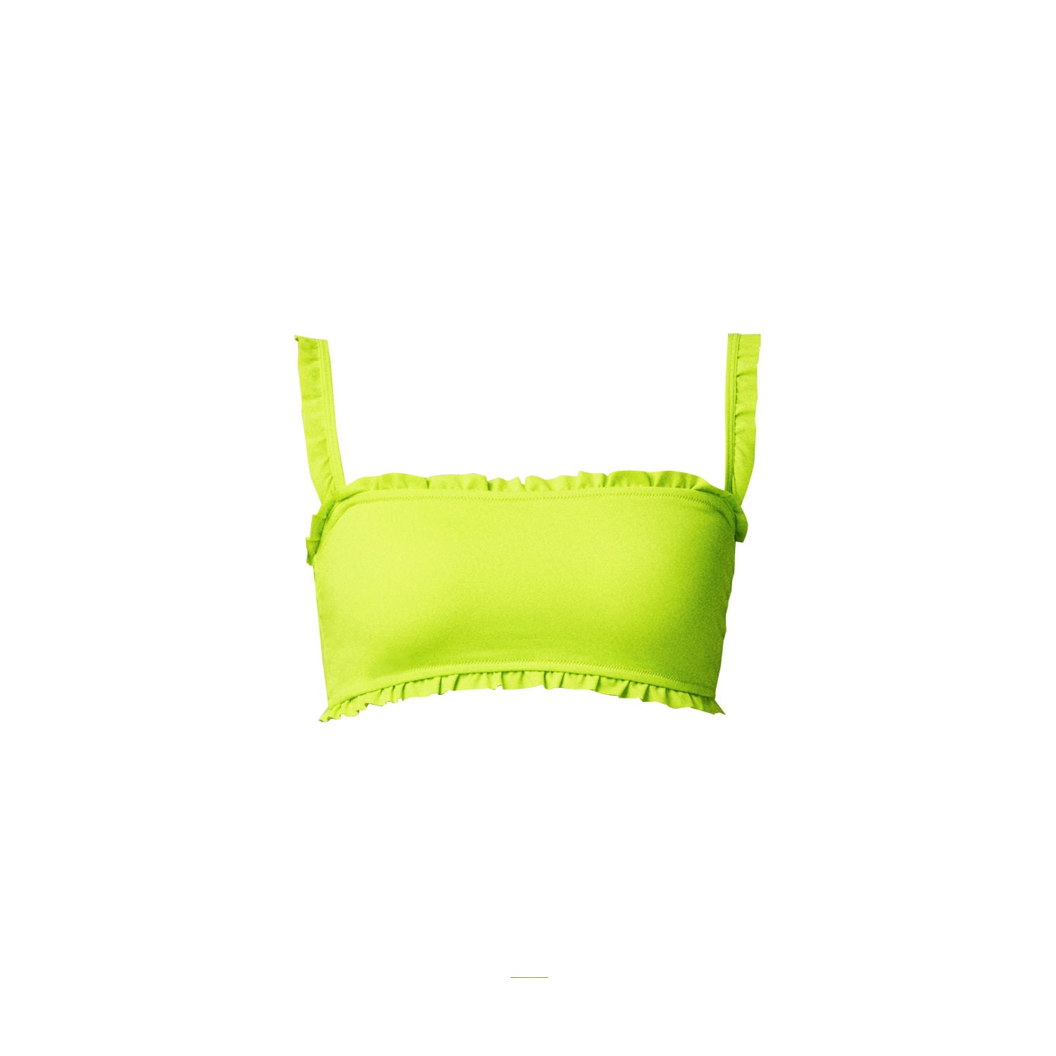 Women's Como Bikini Top In Neon Lime Small Charlott Vasberg