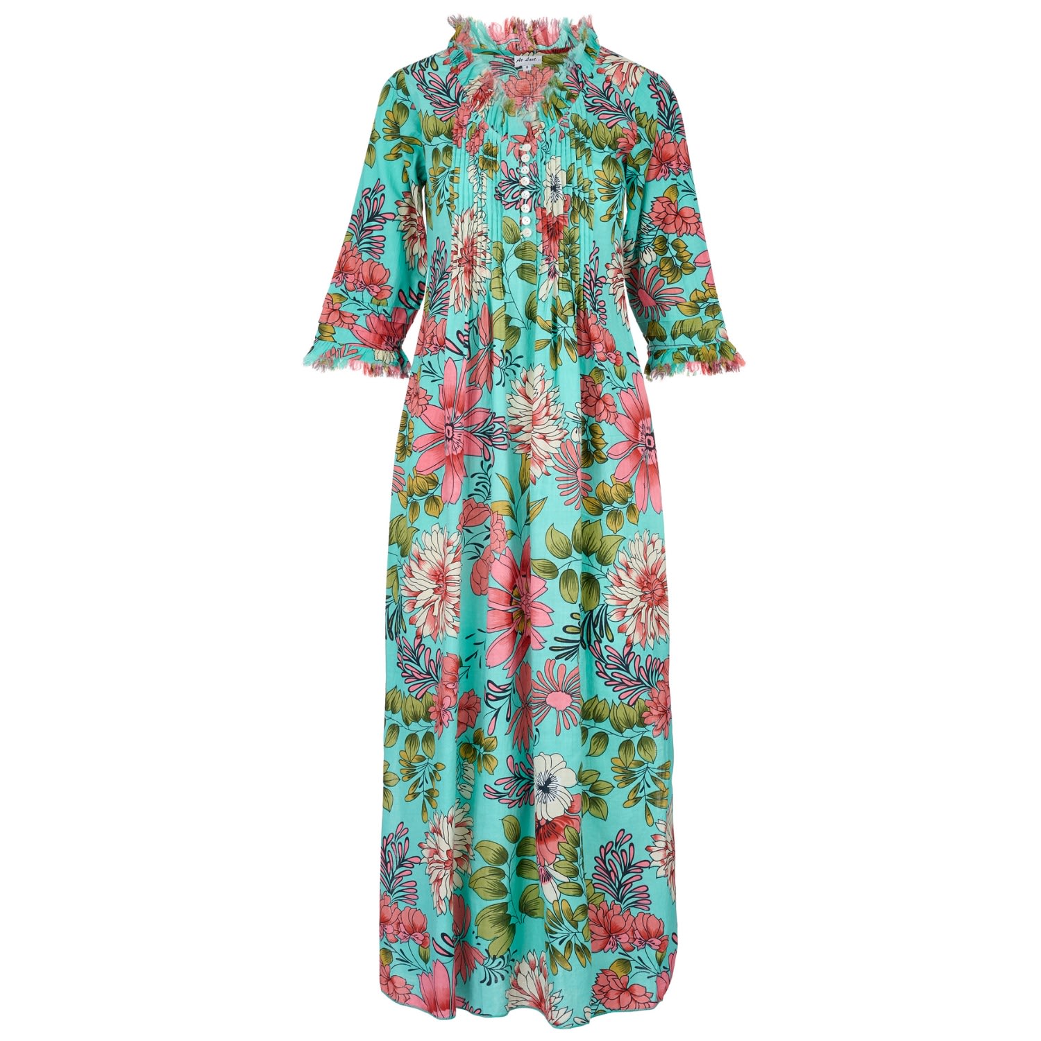 Women's Cotton Annabel Maxi Dress In Blue Floral Extra Small At Last...