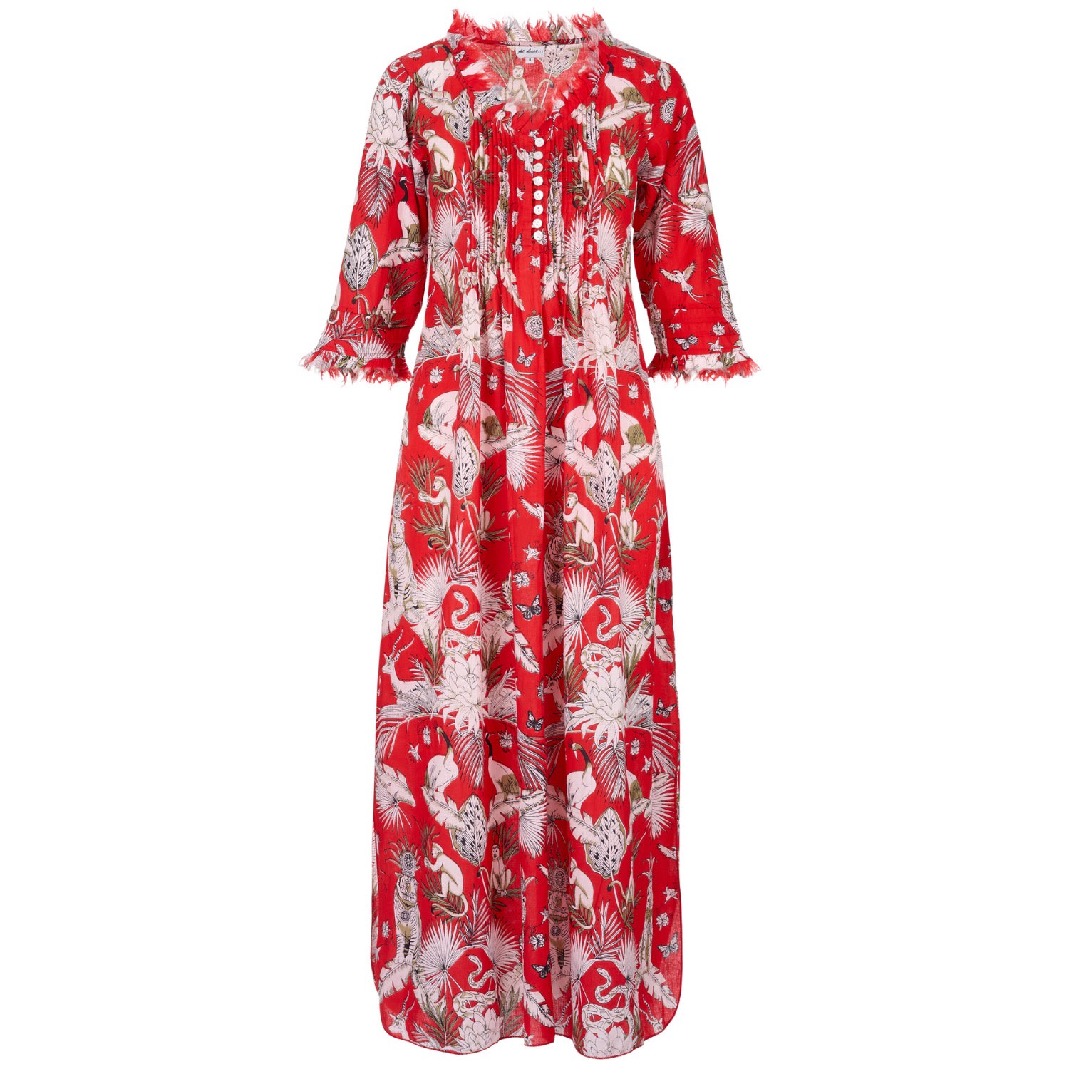 Women's Cotton Annabel Maxi Dress In Red Tropical Extra Small At Last...