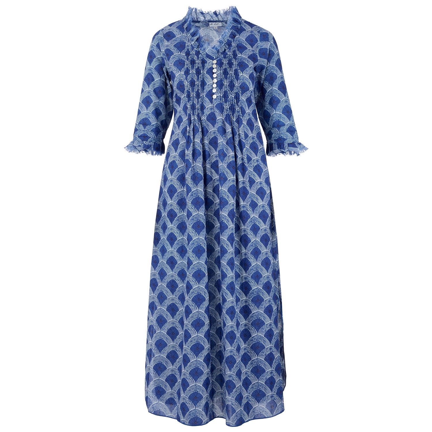 Women's Cotton Annabel Maxi Dress In Royal Blue Fan Extra Small At Last...