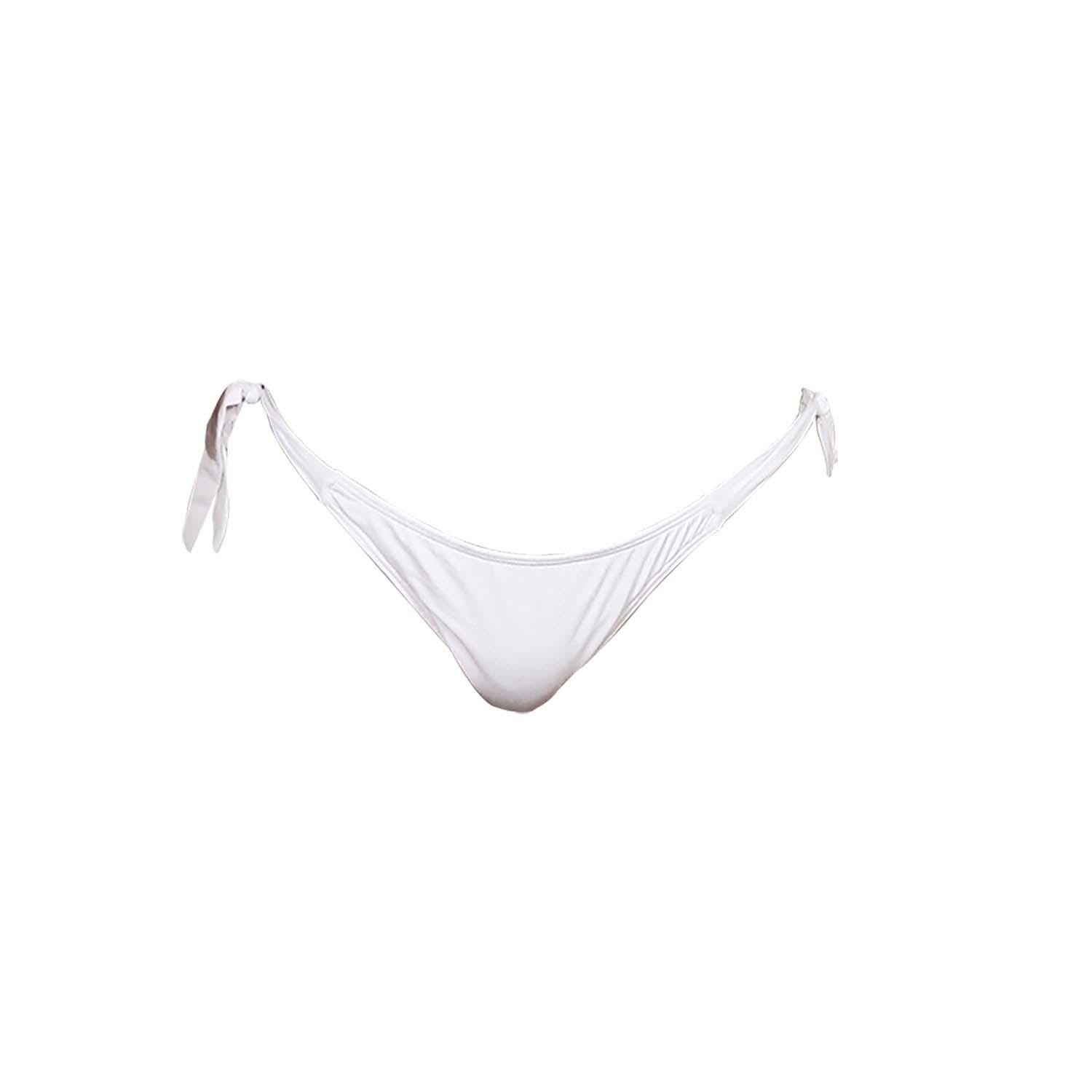 Women's Dahlia Eco Tie Side Bikini Bottom White Extra Small Styelle Swim