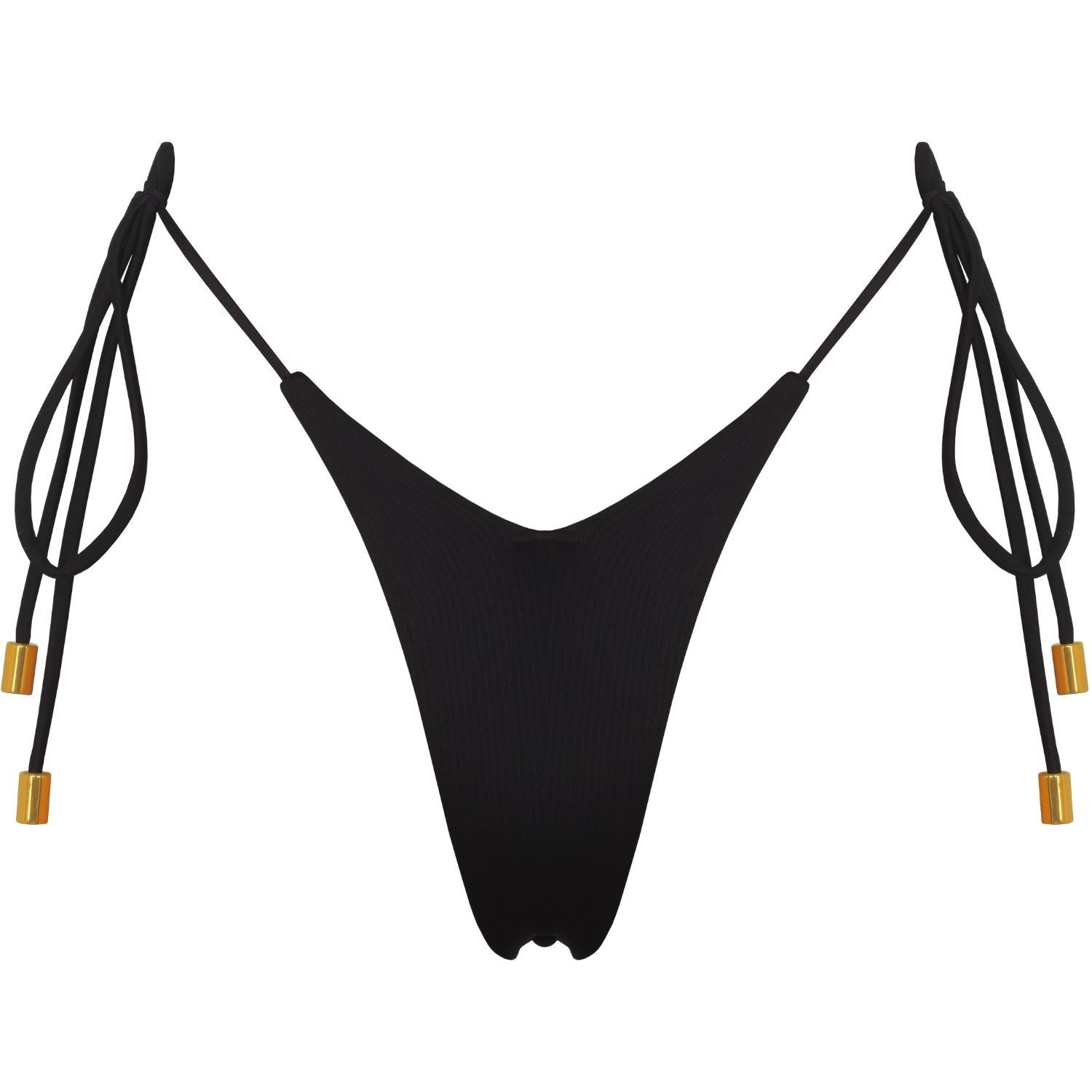 Women's Dalliance Bikini Bottom With Golden Details In Black Extra Small ANTONINIAS