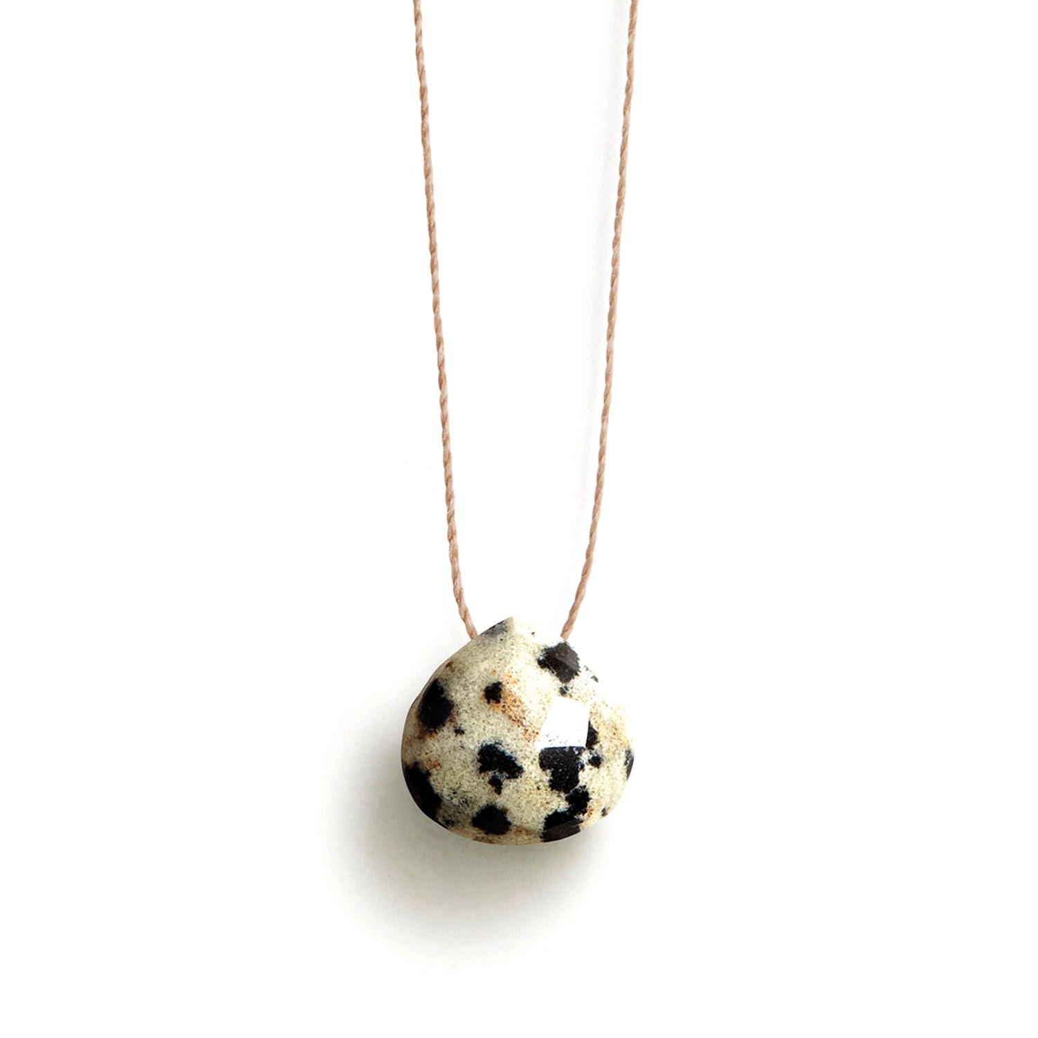 Women's Dalmatian Jasper Fine Cord Necklace Wanderlust Life