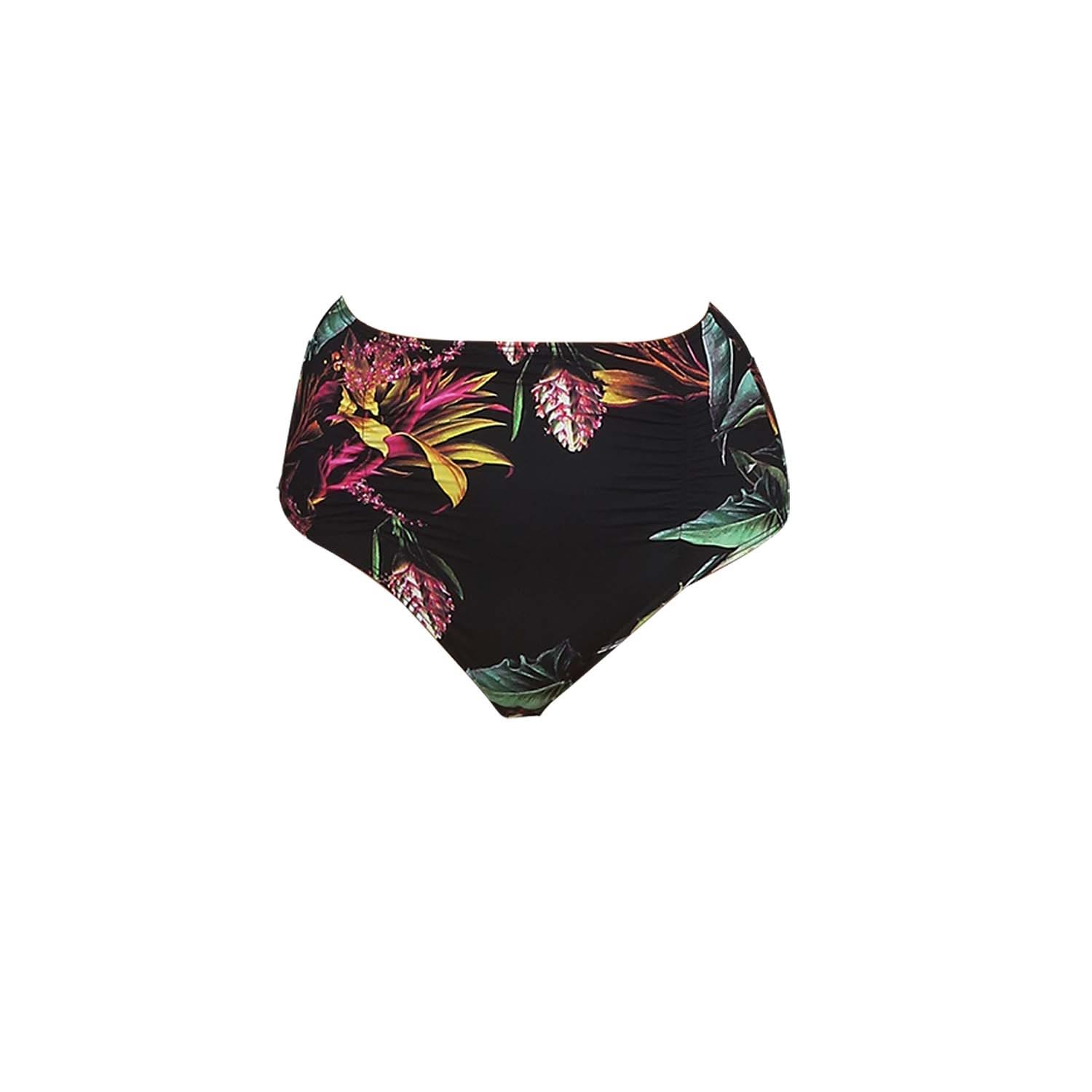 Women's Ellie Eco High Waist Bottom Black Tropical Extra Small Styelle Swim