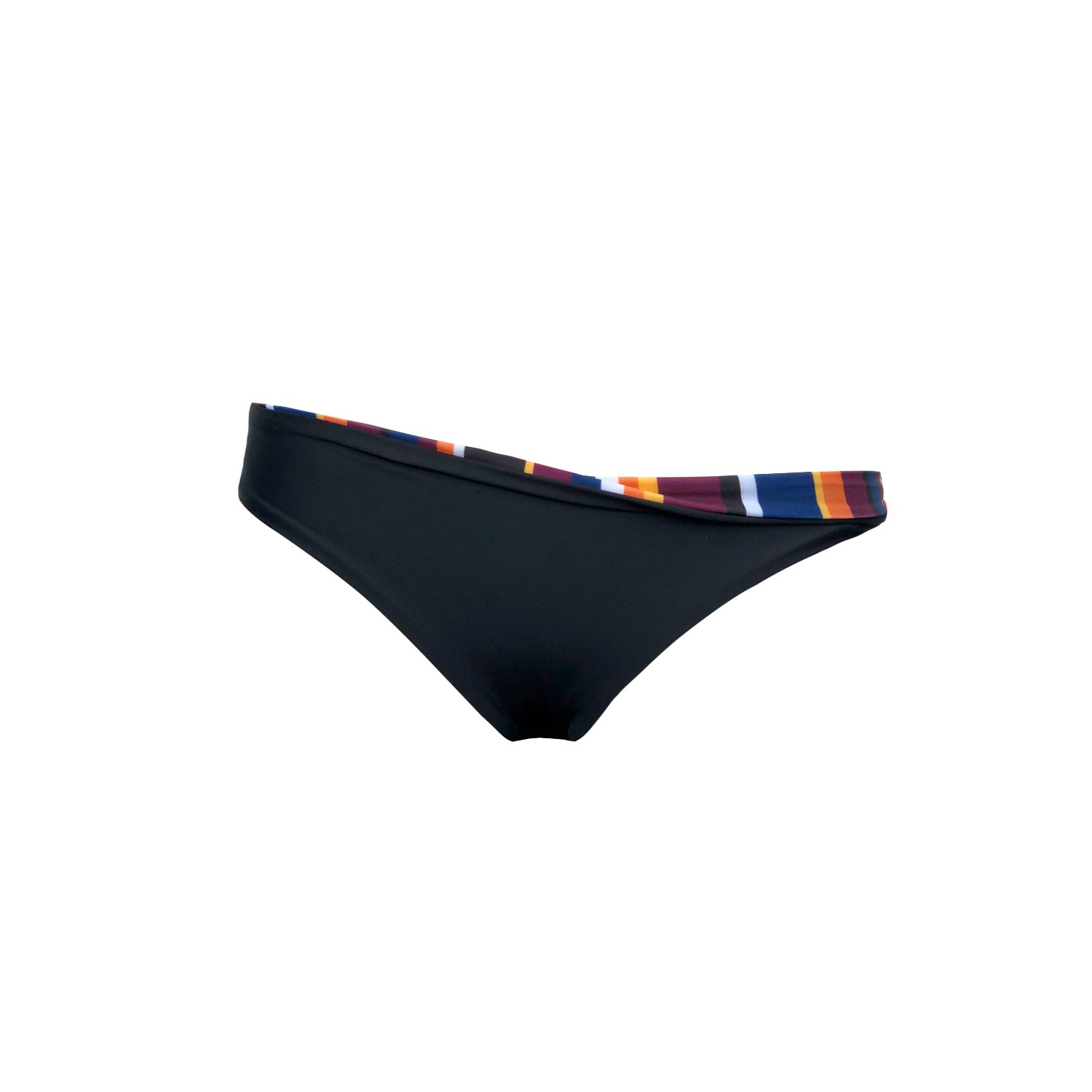 Women's Erica Reversible Bikini Bottom In Black And Striped Print Small SELFISH swimwear