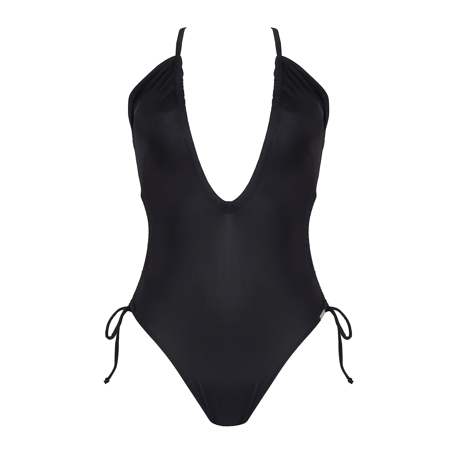 Women's Free Society Cut Out Rushed Swimsuit In Black Xs