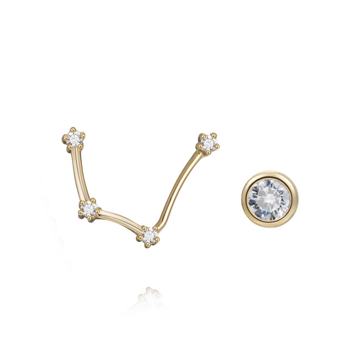 Women's Gold Aquarius Constellation Earrings KATHRYN New York