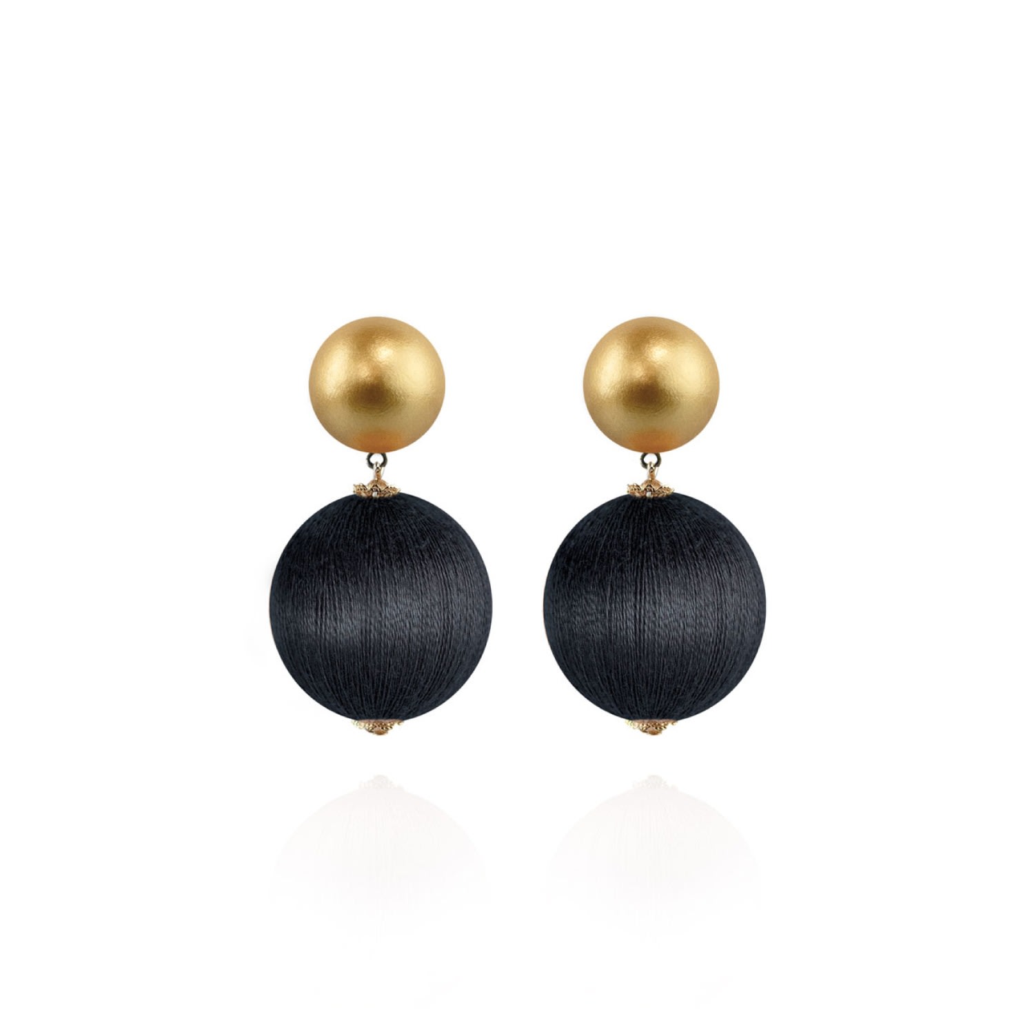 Women's Gold / Black Sonia Earrings In Midnight Hour Saule Label
