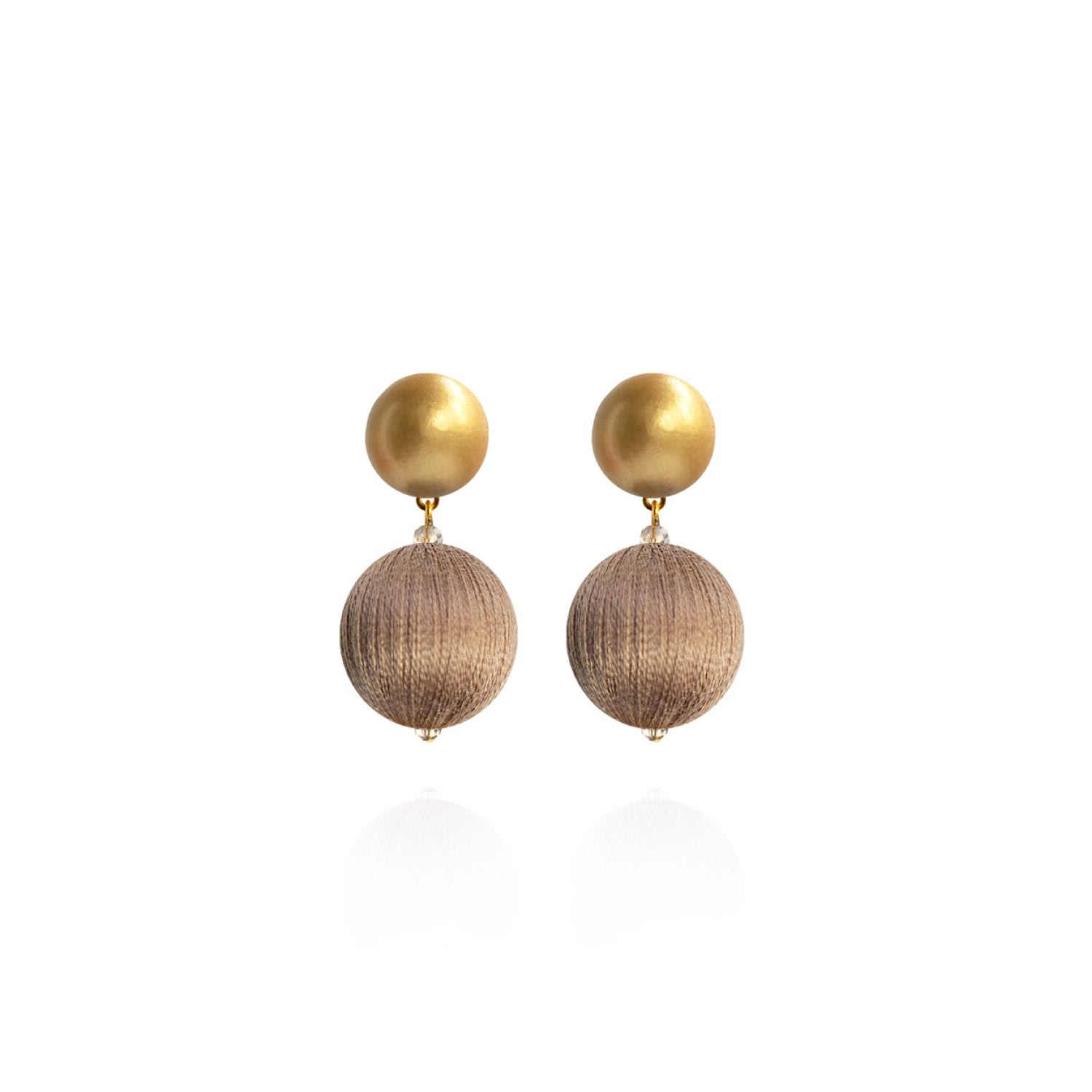 Women's Gold / Brown Sonia Petite Earrings In Toasted Taupe Saule Label