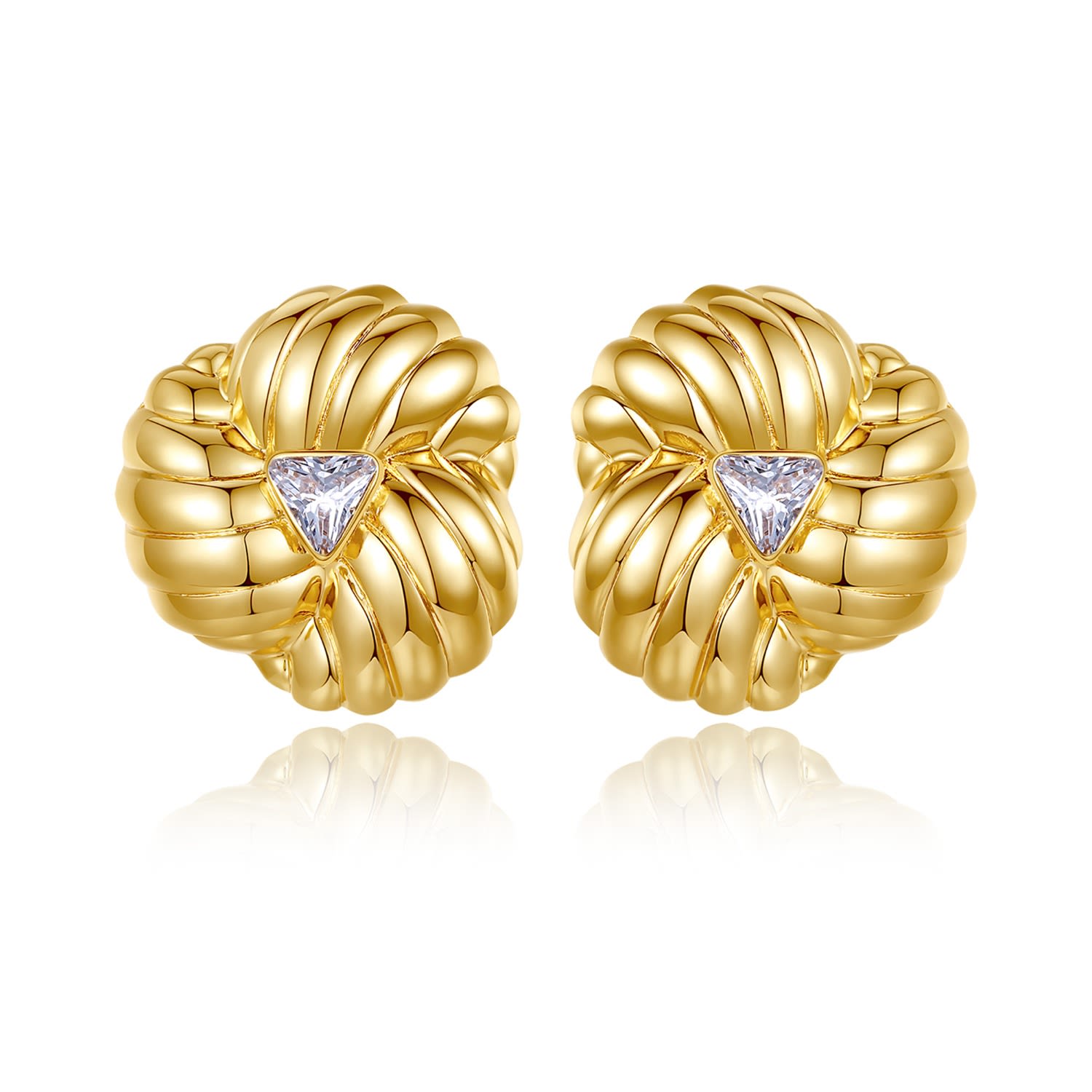 Women's Gold Clover Stud Earrings Classicharms