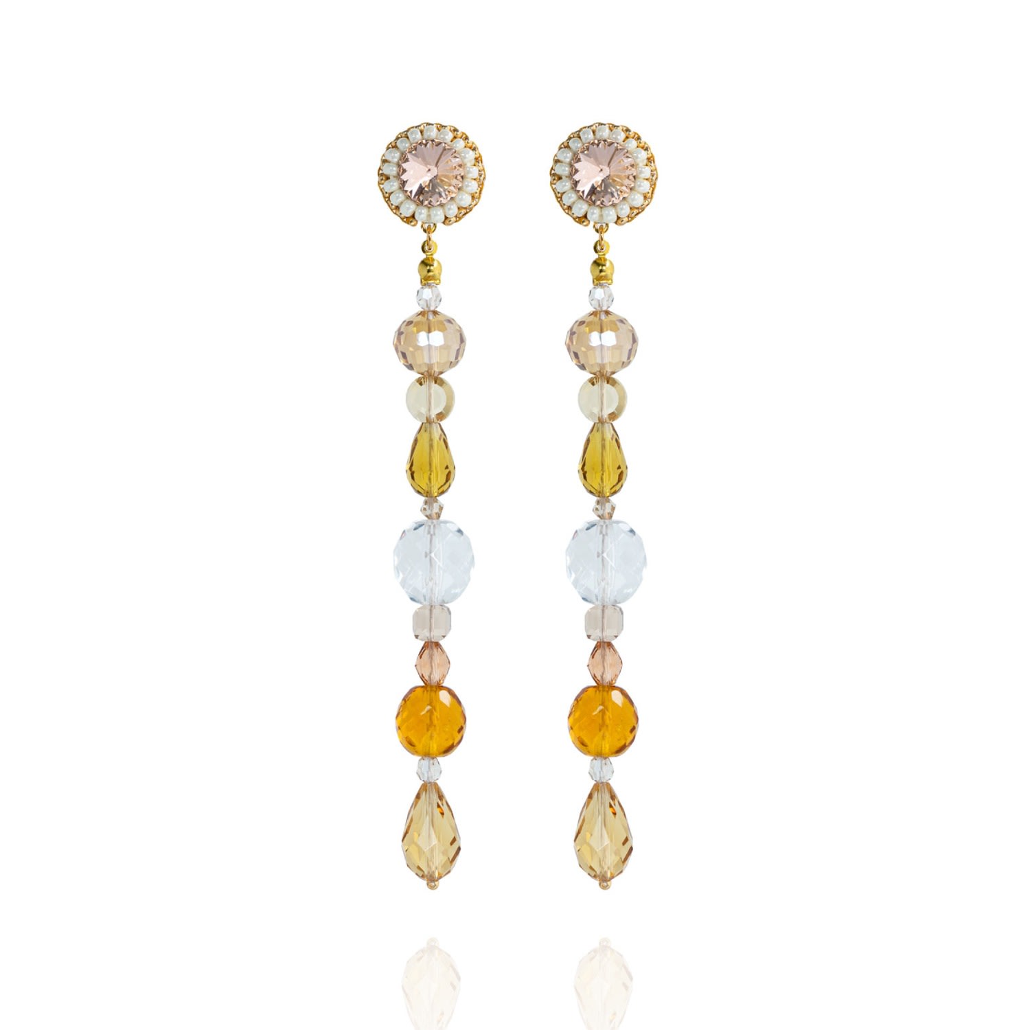 Women's Gold Giulia Earrings In Peach Honey Saule Label