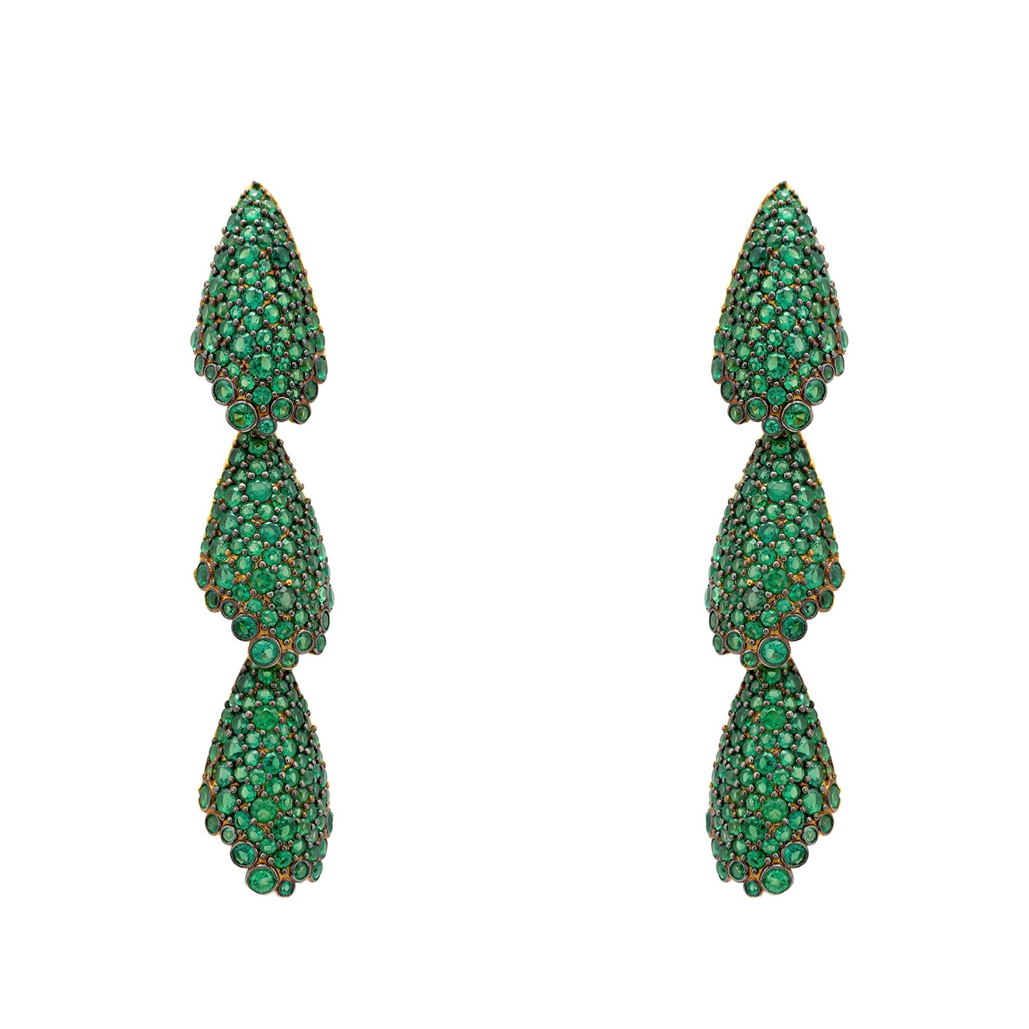 Women's Gold / Green Arabelle Emerald Green Earrings Gold LATELITA
