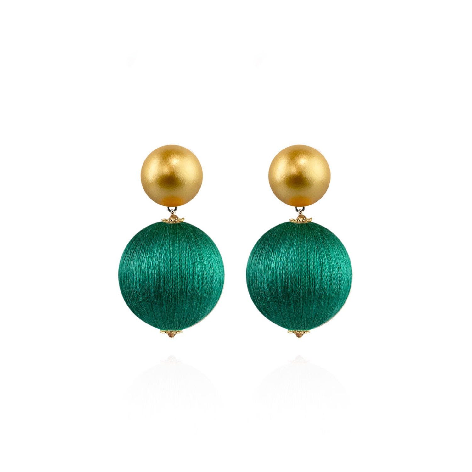 Women's Gold / Green Sonia Earrings In Sacramento Mist Saule Label
