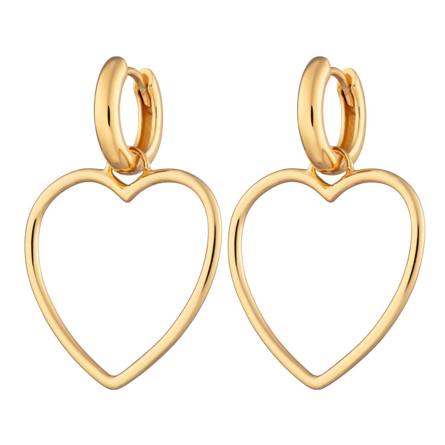 Women's Gold Heart Hoop Earrings Scream Pretty