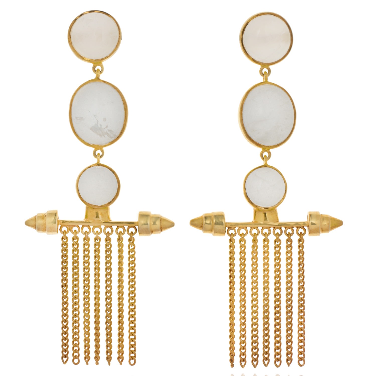 Women's Gold India Quartz Drop Earrings Charlotte Alegria