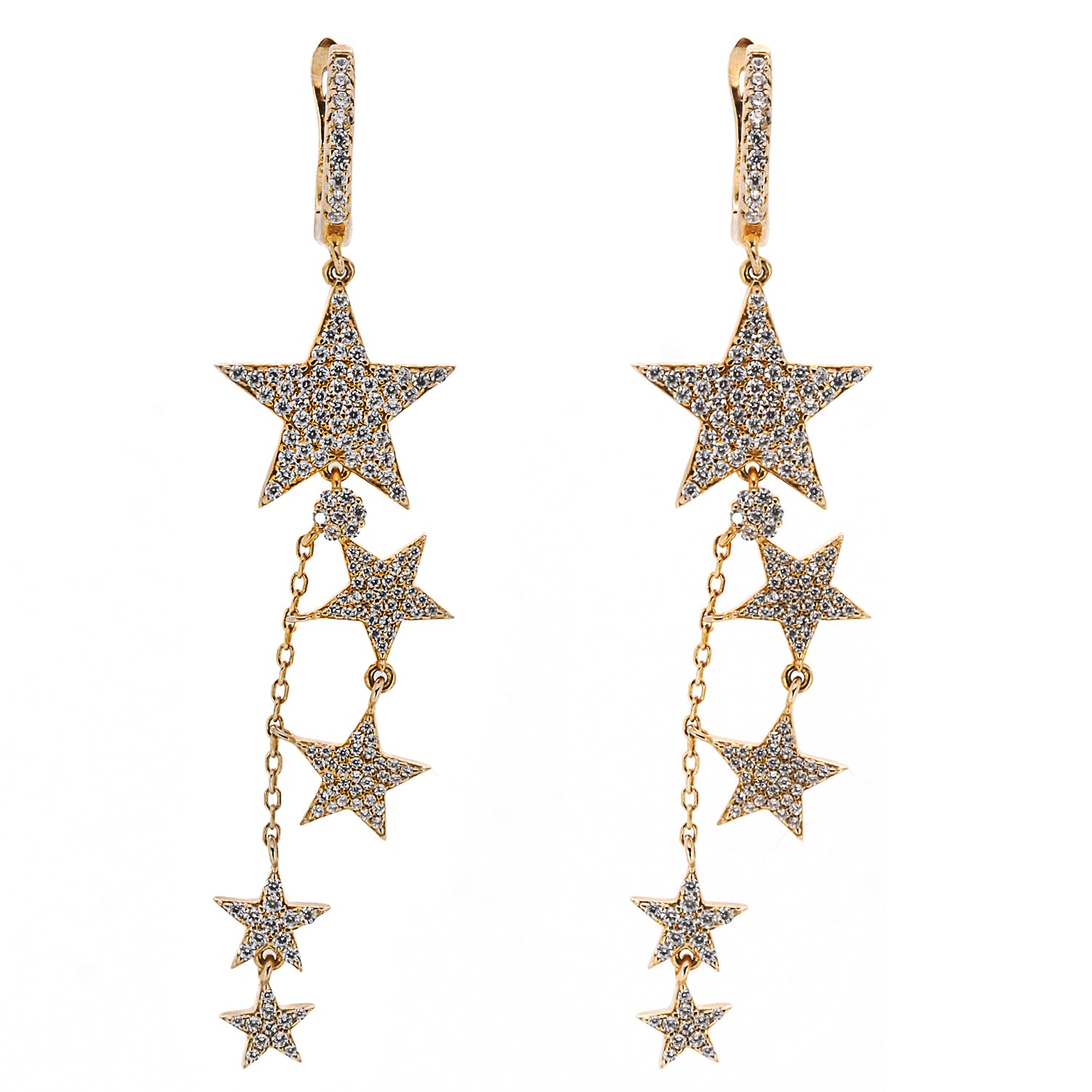 Women's Gold Lucky Star Earrings Ebru Jewelry