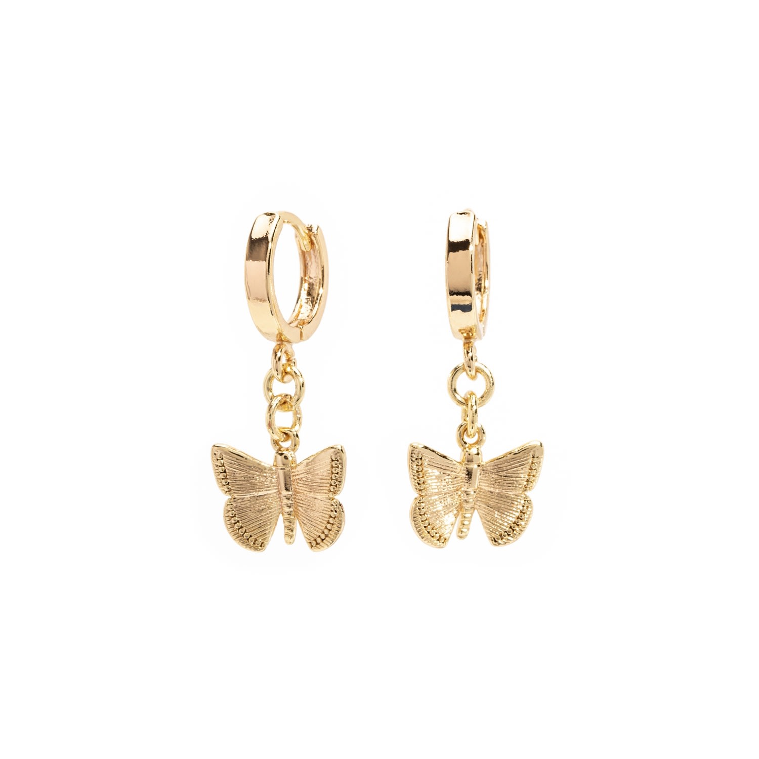 Women's Gold Monarch Butterfly Drop Earrings The Essential Jewels